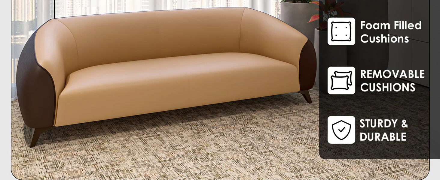 Opula Collection Three Seater Sofa In Brown
