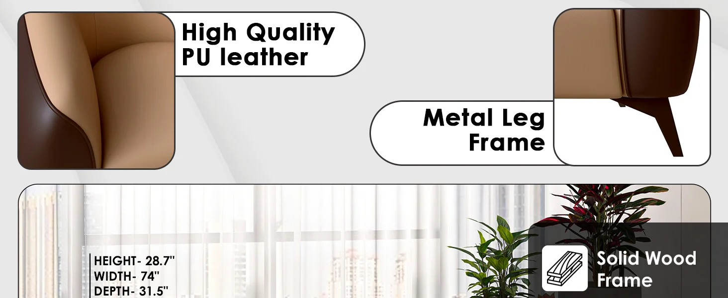 Opula Collection Three Seater Sofa In Brown