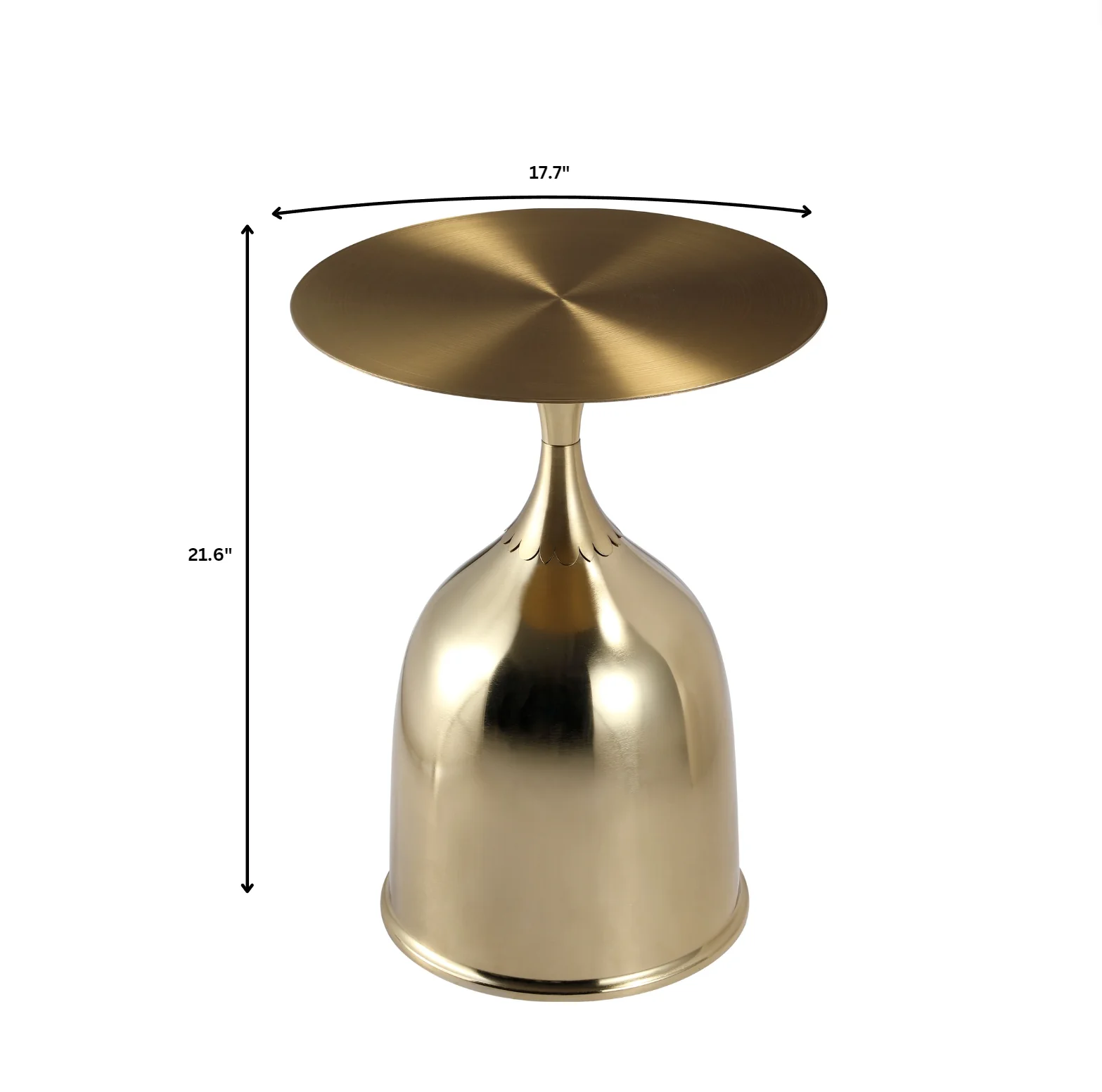 Oslo Collection Modern End Table In Gold