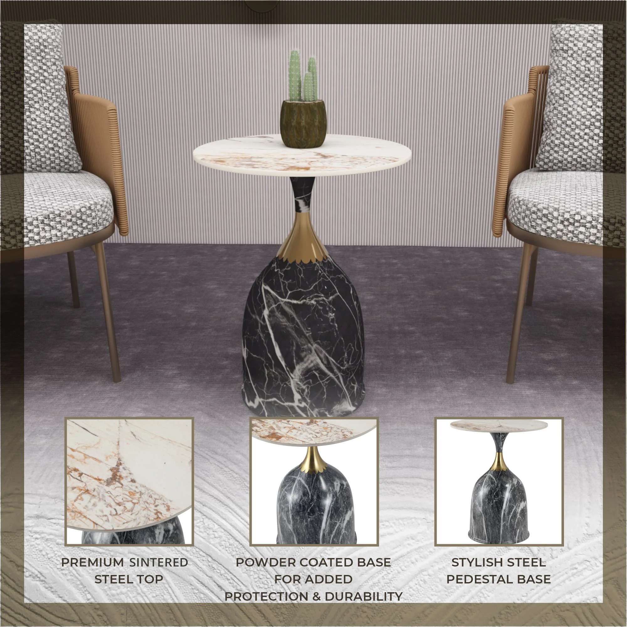 Oslo Collection Modern End Table In Grey