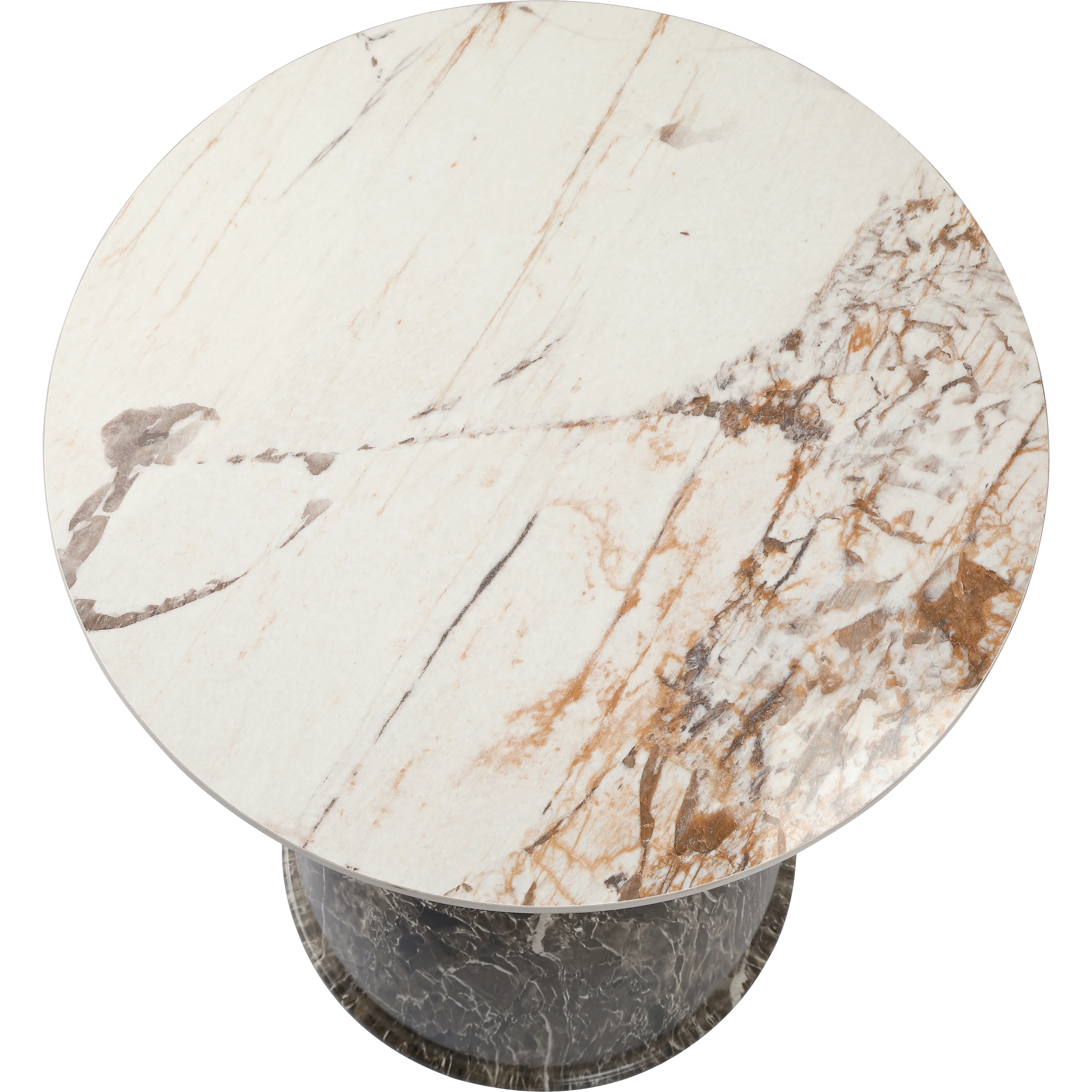 Oslo Collection Modern End Table In Marbled Brown