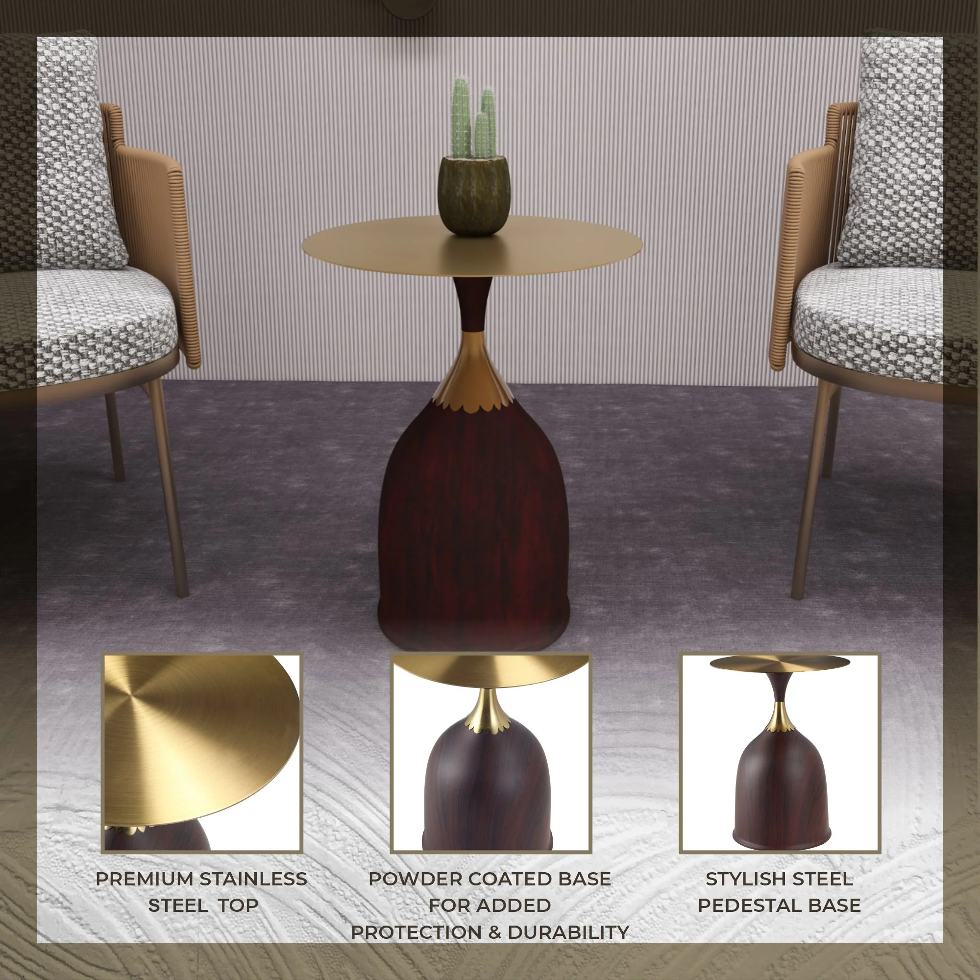 Oslo Collection Modern End Table In Wood Brown