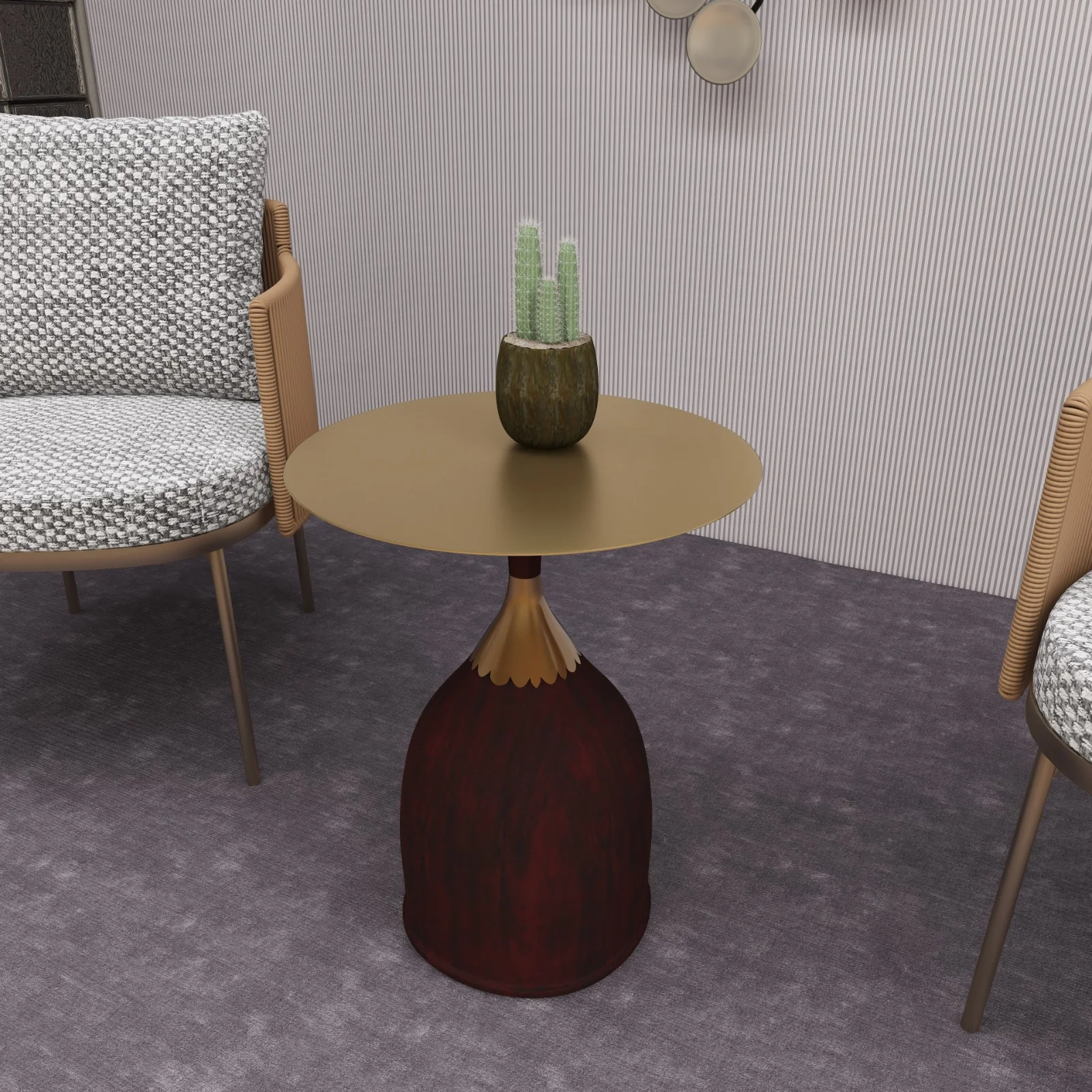 Oslo Collection Modern End Table In Wood Brown