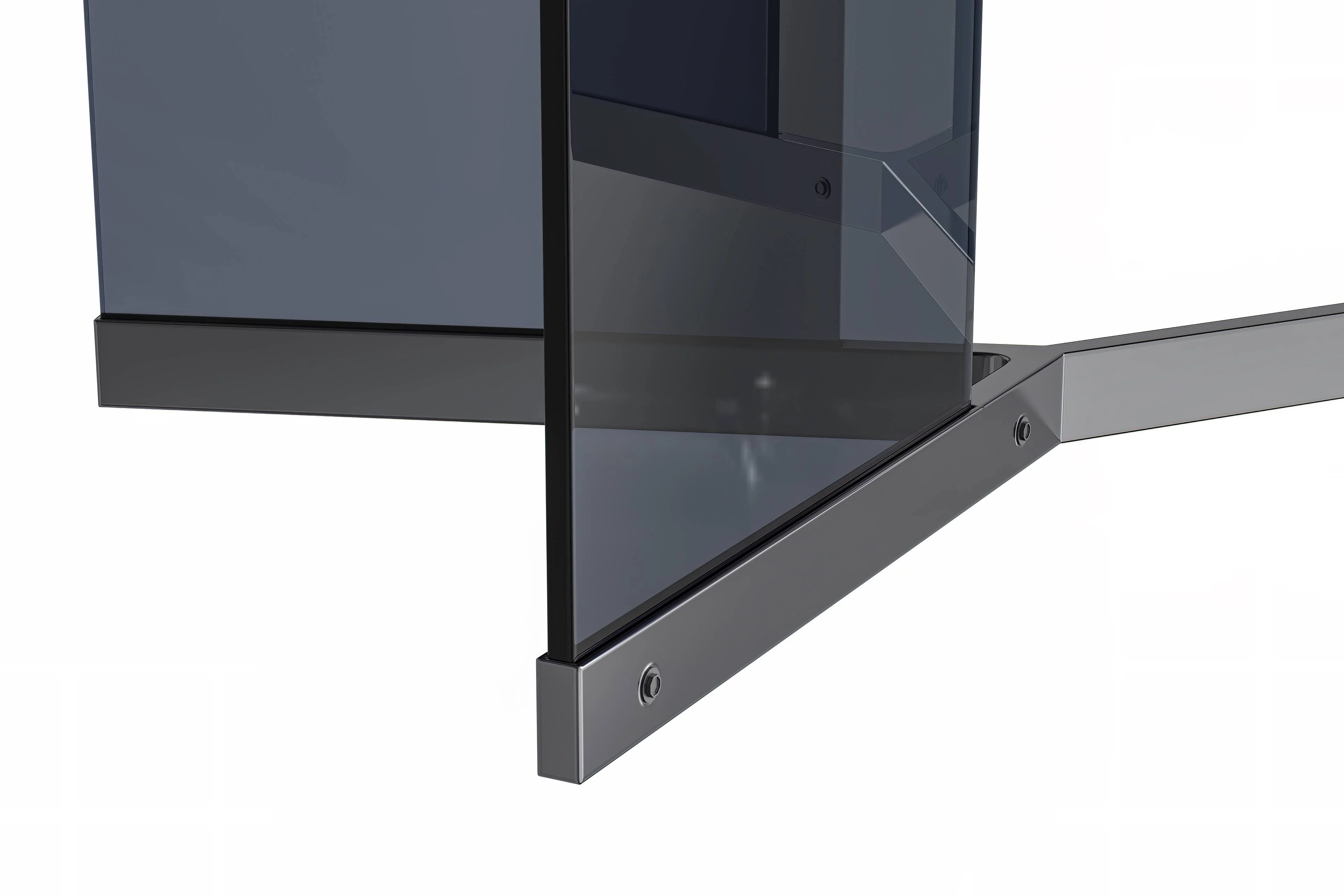 Oryn Series Modern Dining Table Black Glass and Steel Base, With 71" Black Glass Top