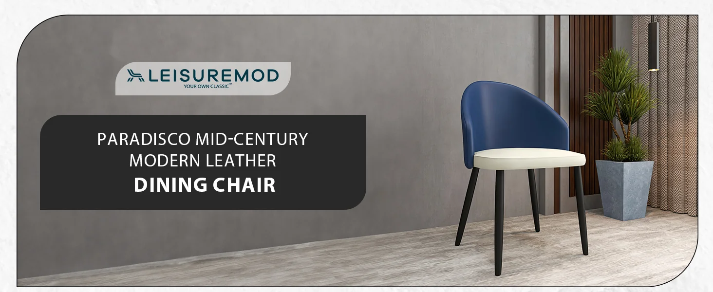 Paradiso Collection Modern Dining Seat in Blue with White Seat  Set of 4