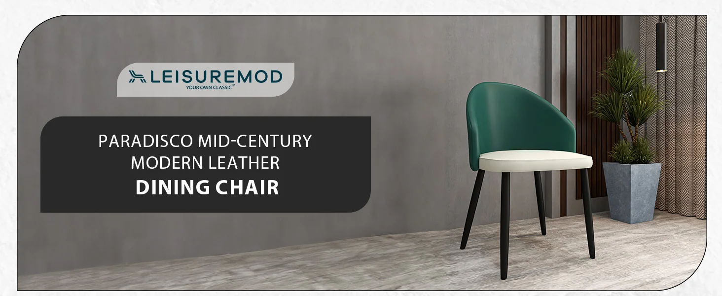 Paradiso Collection Modern Dining Seat in Green, with Light Grey Fabric Seat