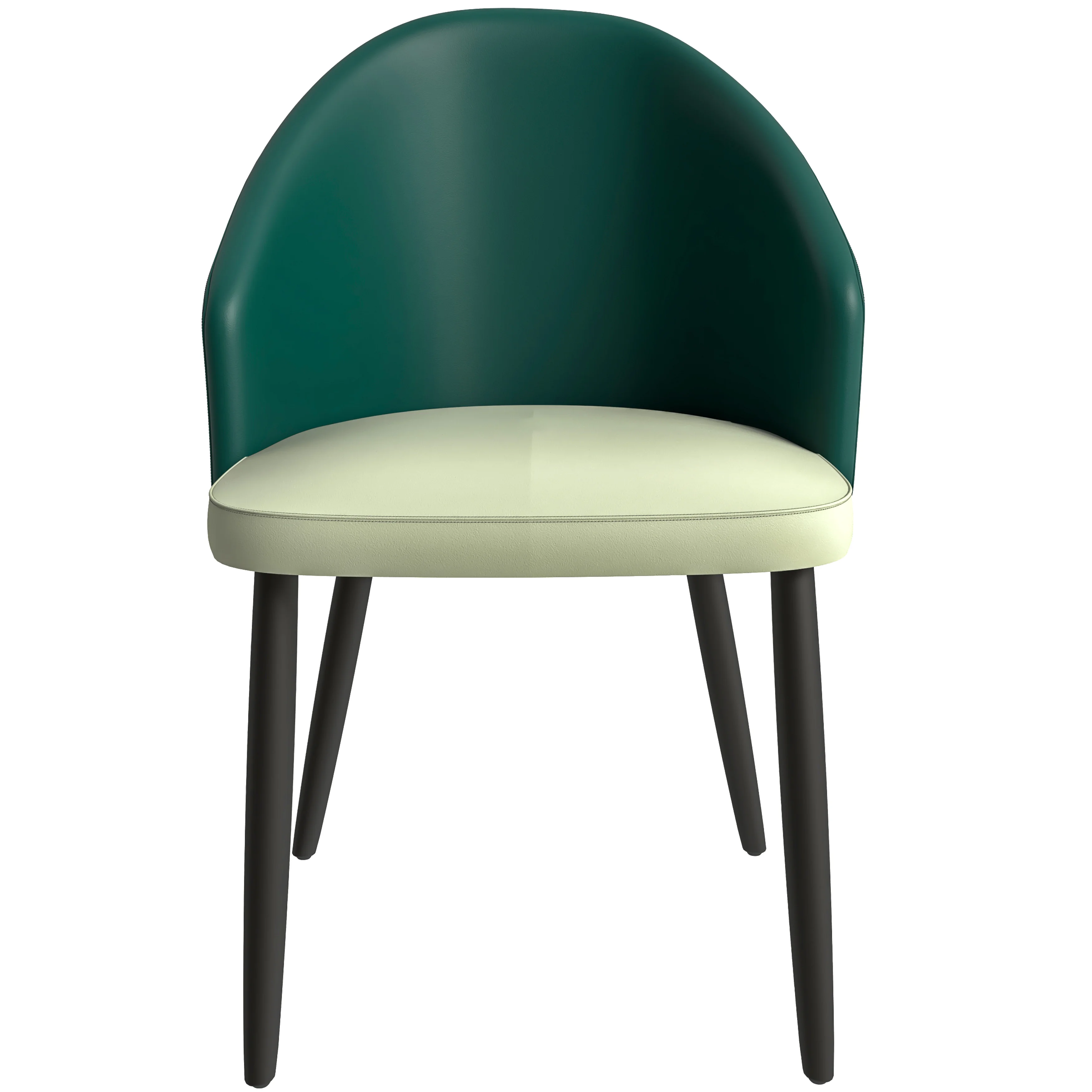 Paradiso Collection Modern Dining Seat in Green, with Light Grey Fabric Seat  Set of 4