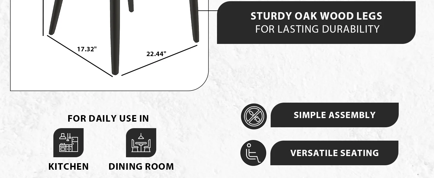 Paradiso Collection Modern Dining Seat in Green, with Light Grey Fabric Seat  Set of 4