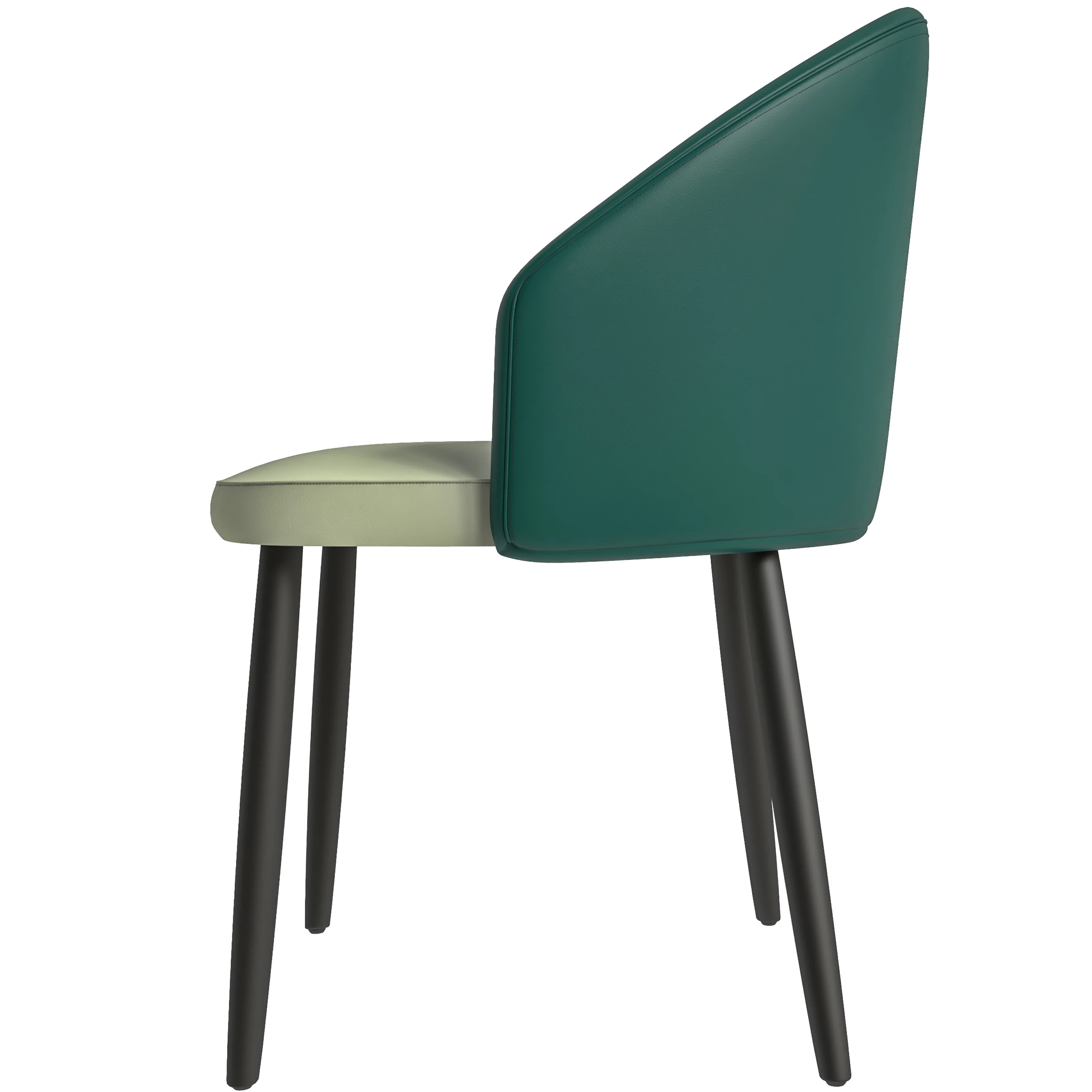Paradiso Collection Modern Dining Seat in Green, with Light Grey Fabric Seat  Set of 4