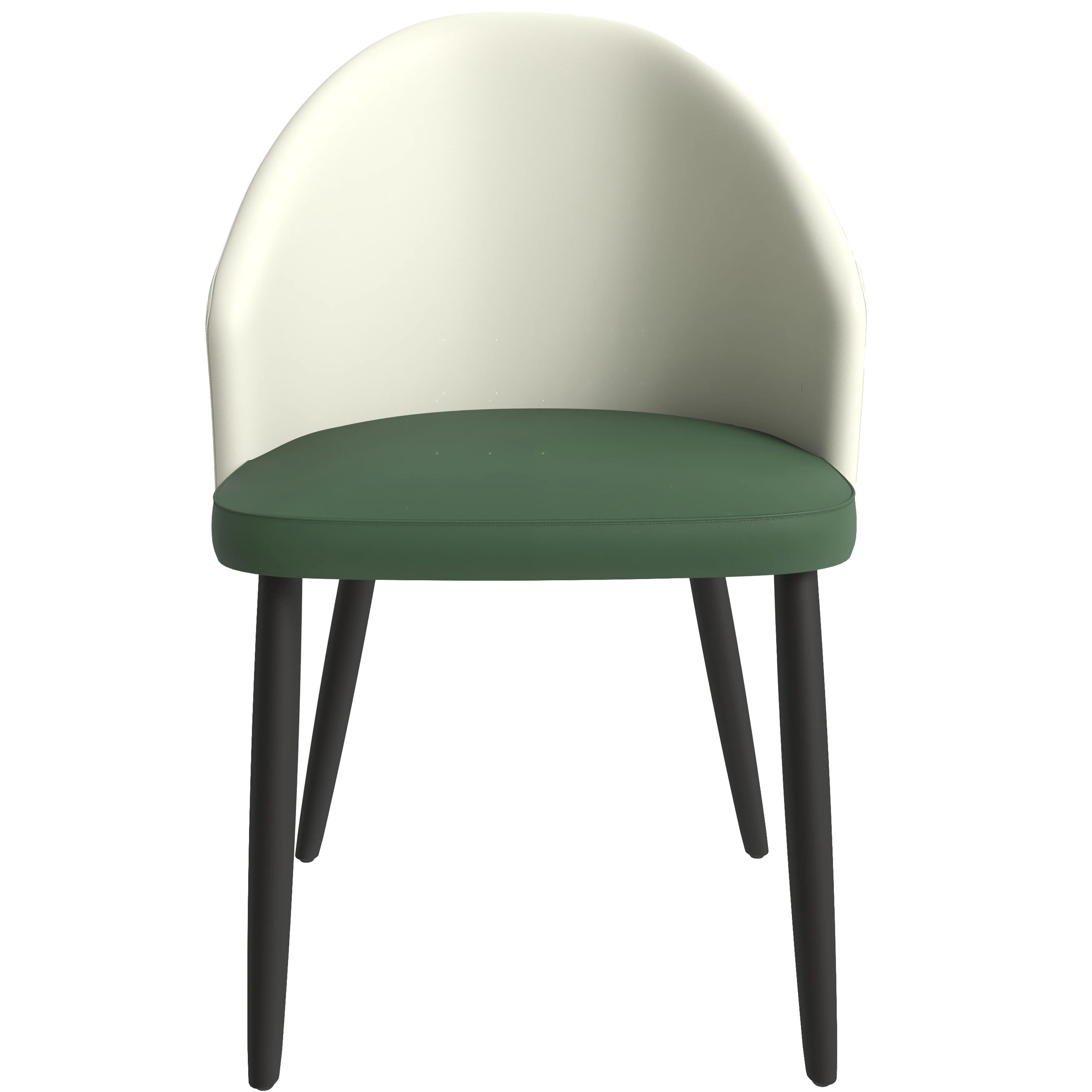 Paradiso Collection Modern Dining Seat in Toupe, with Green Fabric Seat