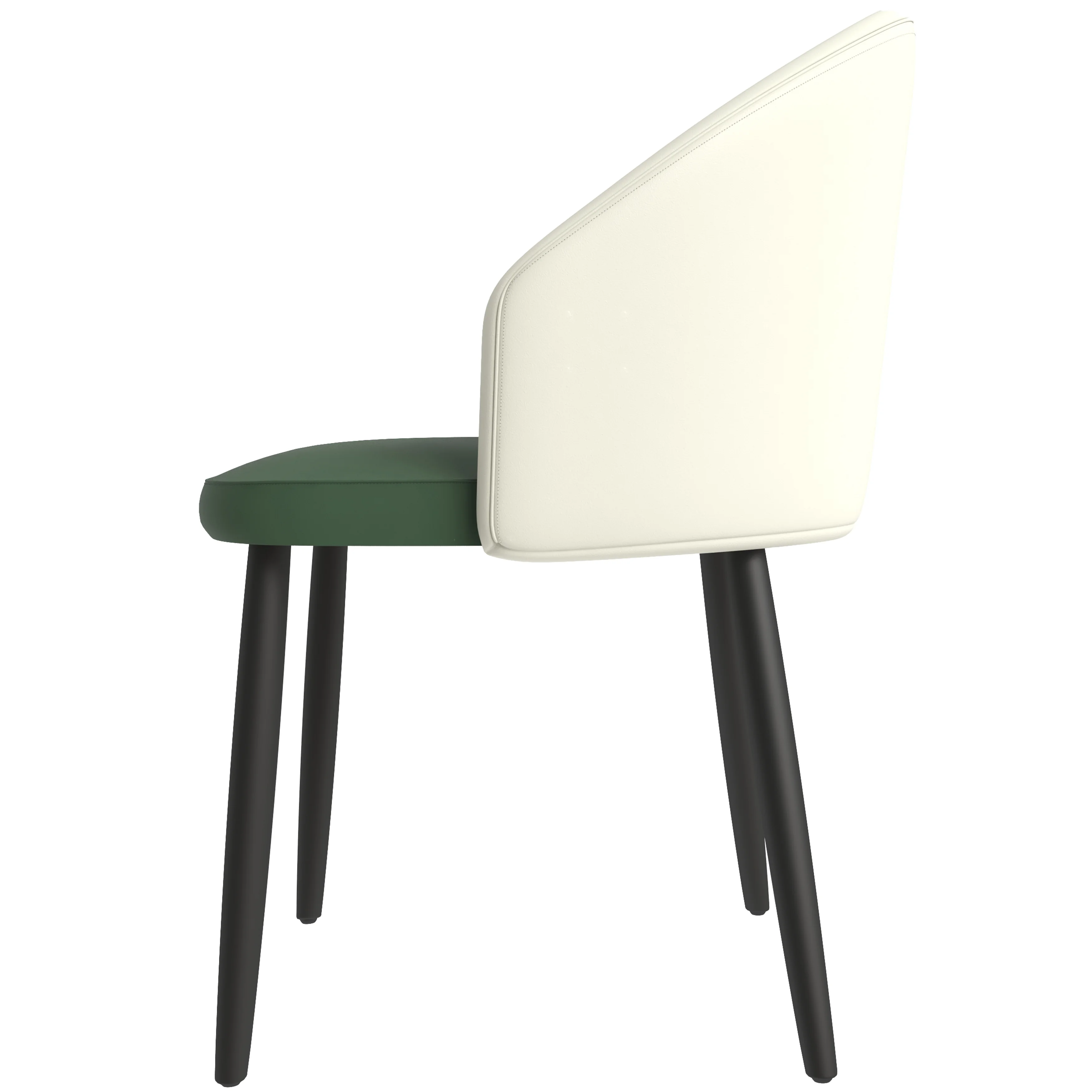 Paradiso Collection Modern Dining Seat in Toupe, with Green Fabric Seat