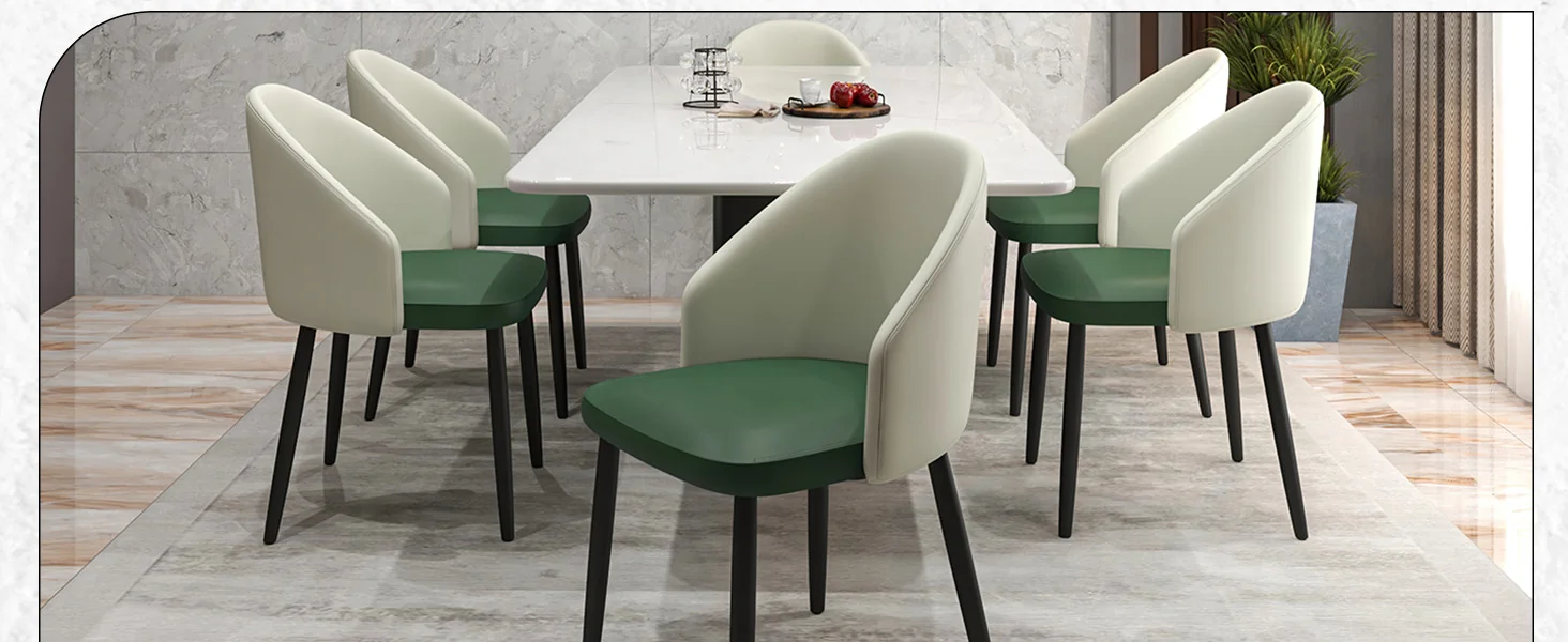 Paradiso Collection Modern Dining Seat in Toupe, with Green Fabric Seat