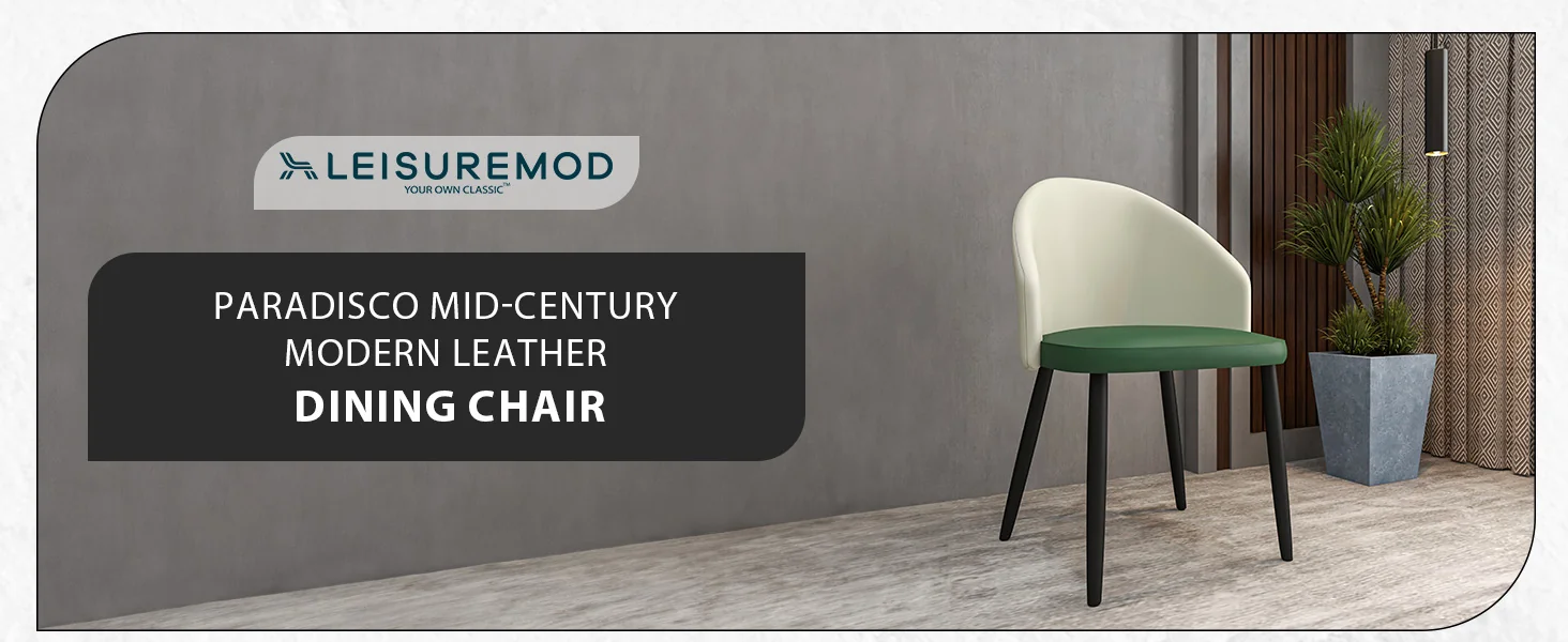 Paradiso Collection Modern Dining Seat in Toupe, with Green Fabric Seat  Set of 4