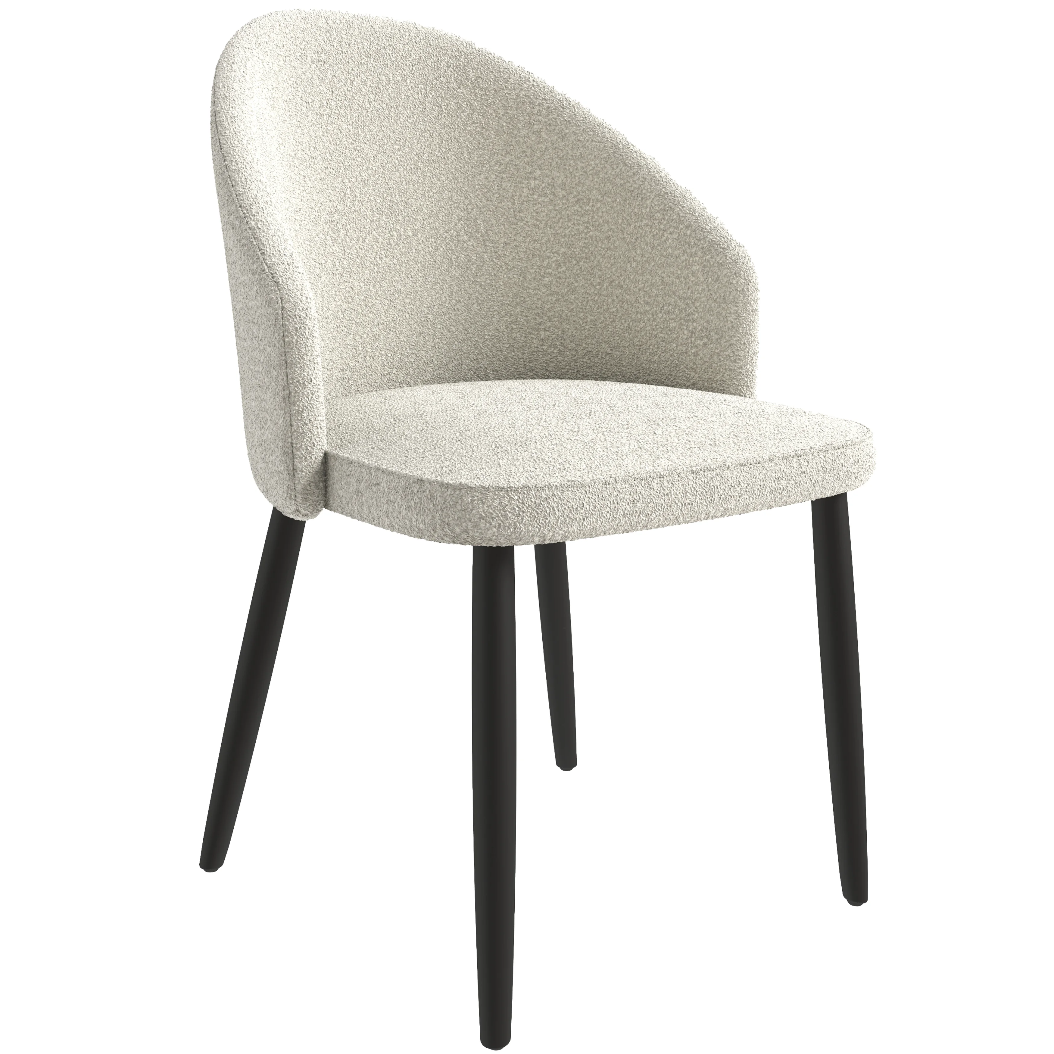 Paradiso Collection Modern Dining Seat in White Boucle