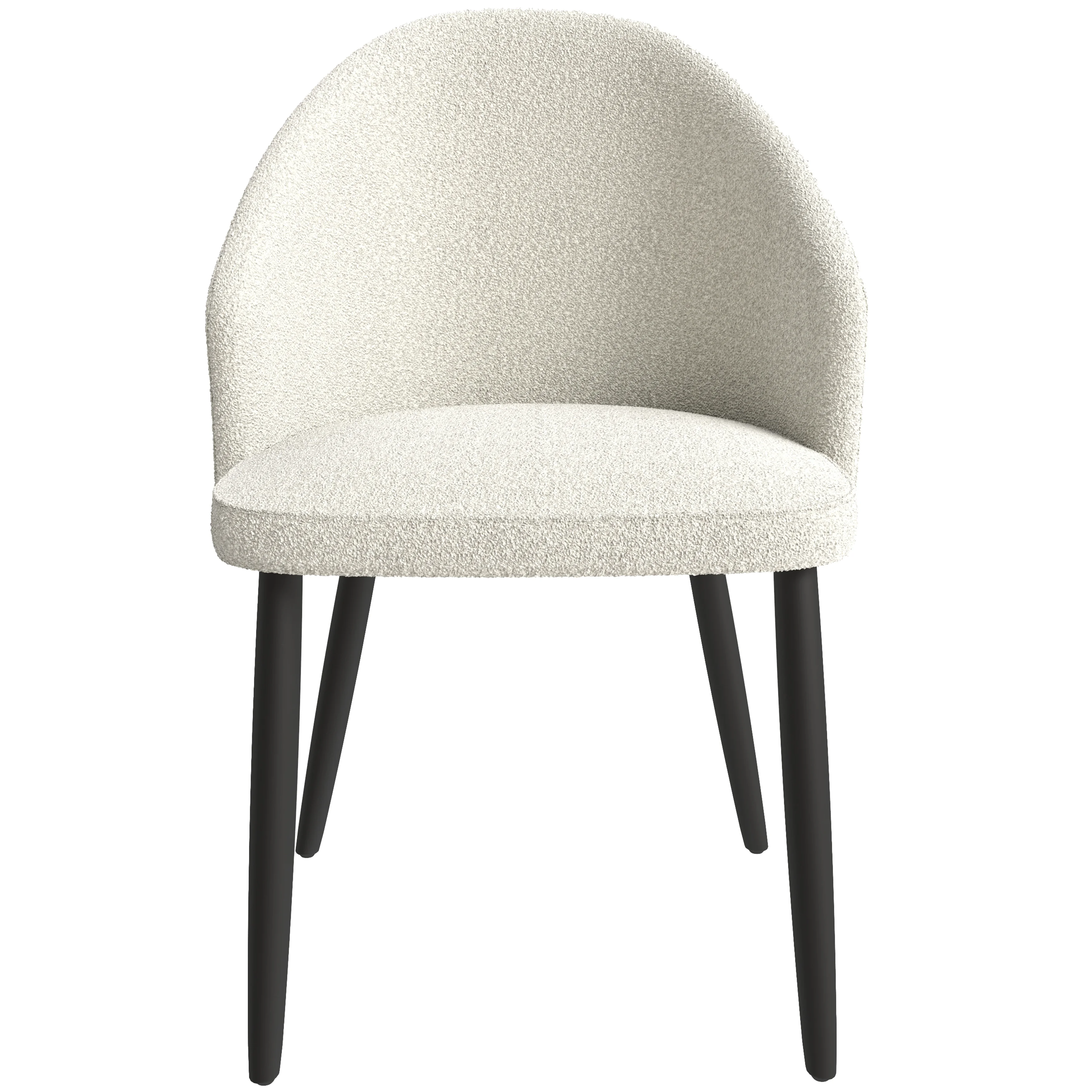 Paradiso Collection Modern Dining Seat in White Boucle