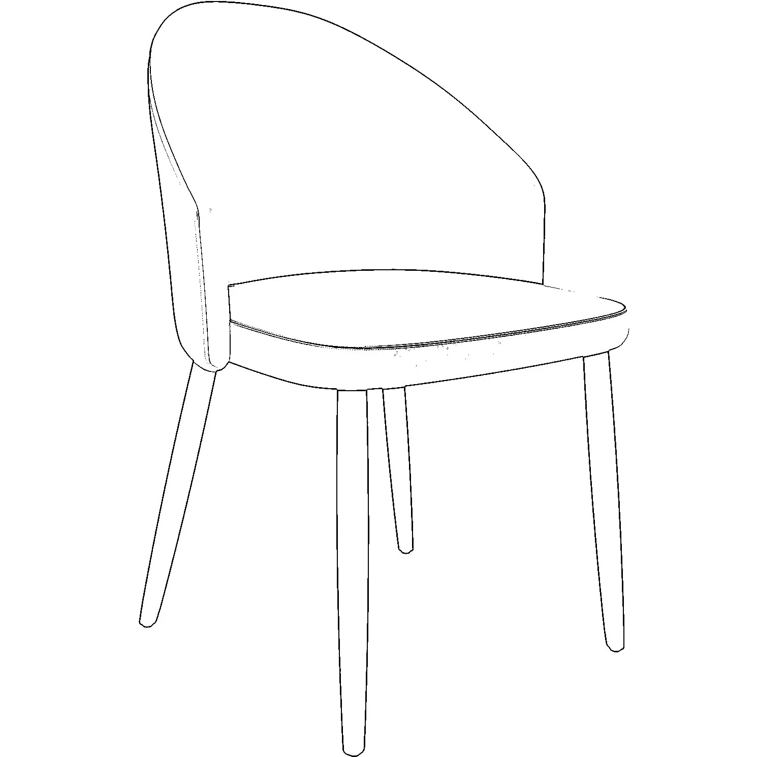 Paradiso Collection Modern Dining Seat in White Boucle  Set of 2