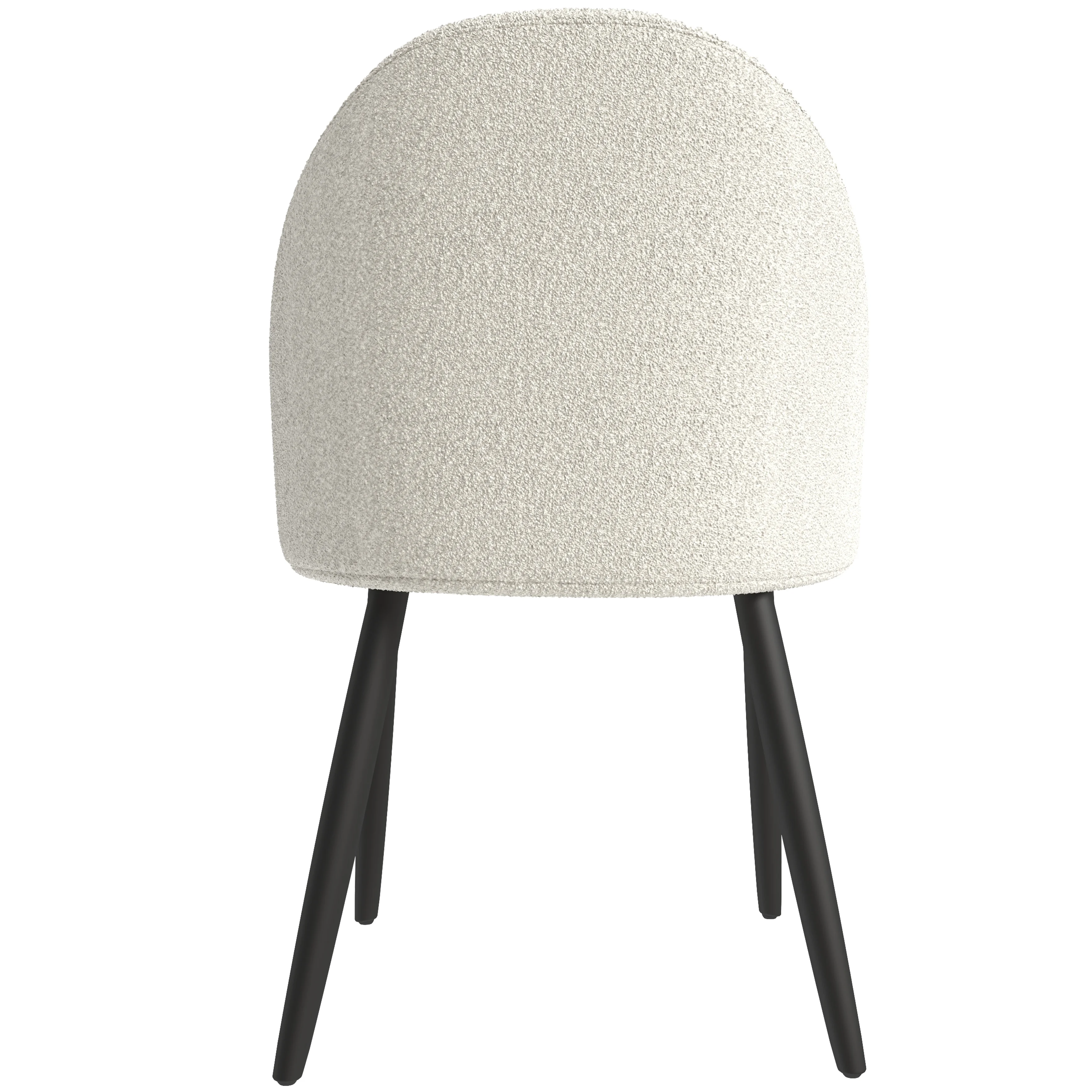 Paradiso Collection Modern Dining Seat in White Boucle  Set of 2