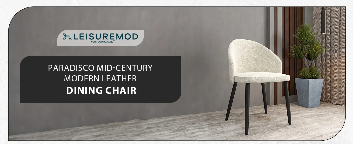 Paradiso Collection Modern Dining Seat in White Boucle  Set of 4