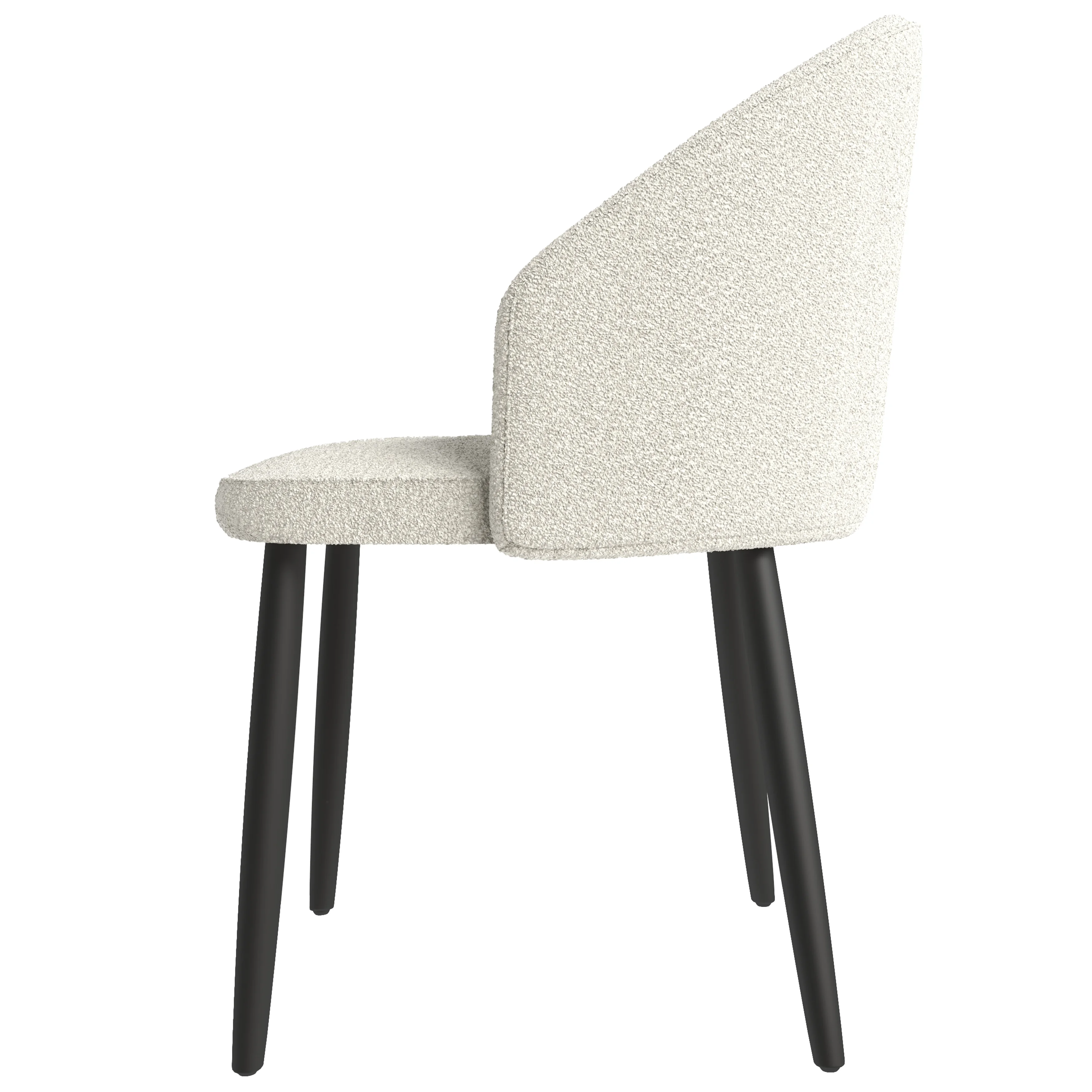 Paradiso Collection Modern Dining Seat in White Boucle  Set of 4