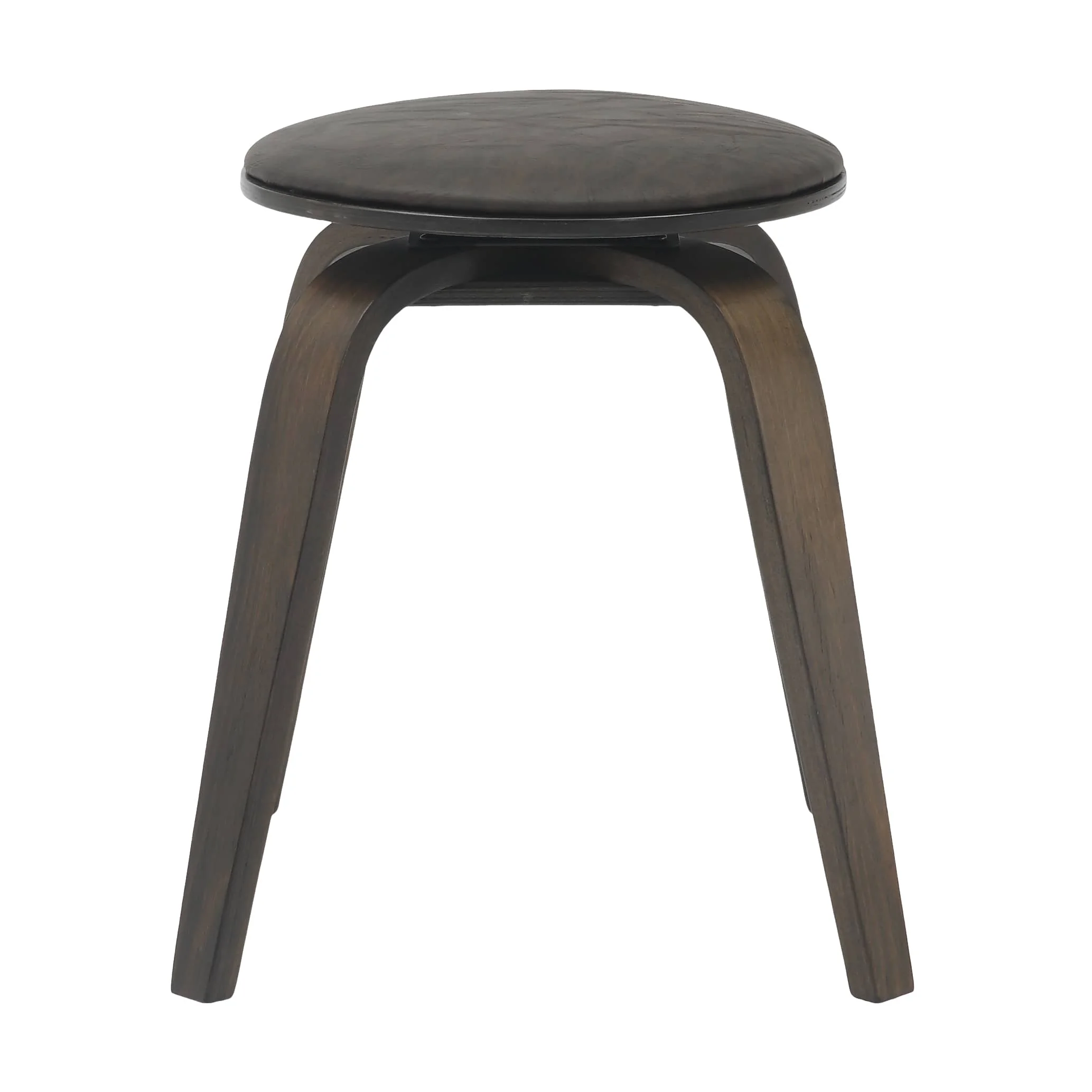 Modern Wooden Dining Stool, Dark Walnut Color in Brown, Pelya Collection By LeisureMod