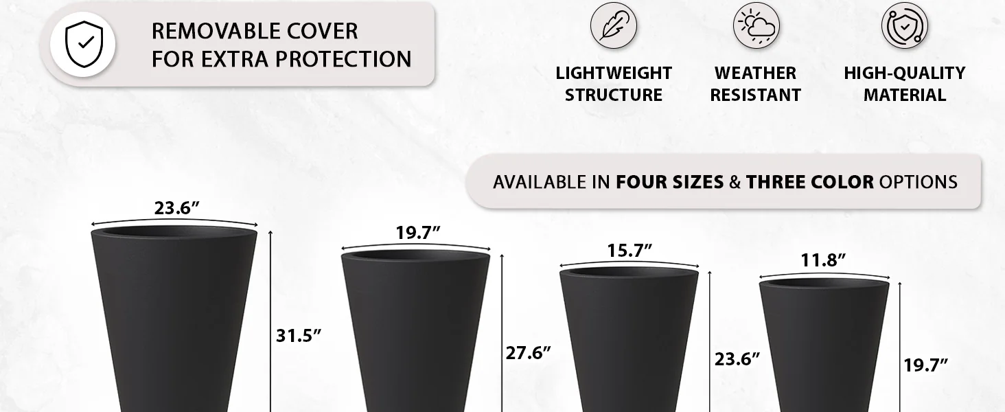 Pebble Planter Set Black