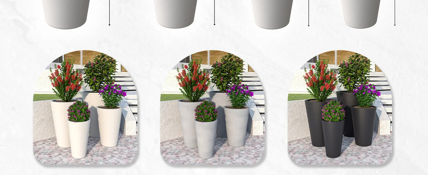 Pebble Planter Set White