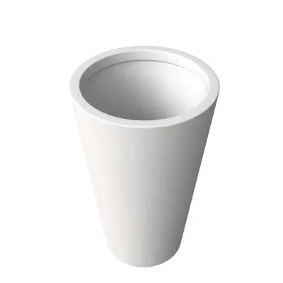 Pebble Series Poly Stone Planter 11.8" Dia 19.7" High in White