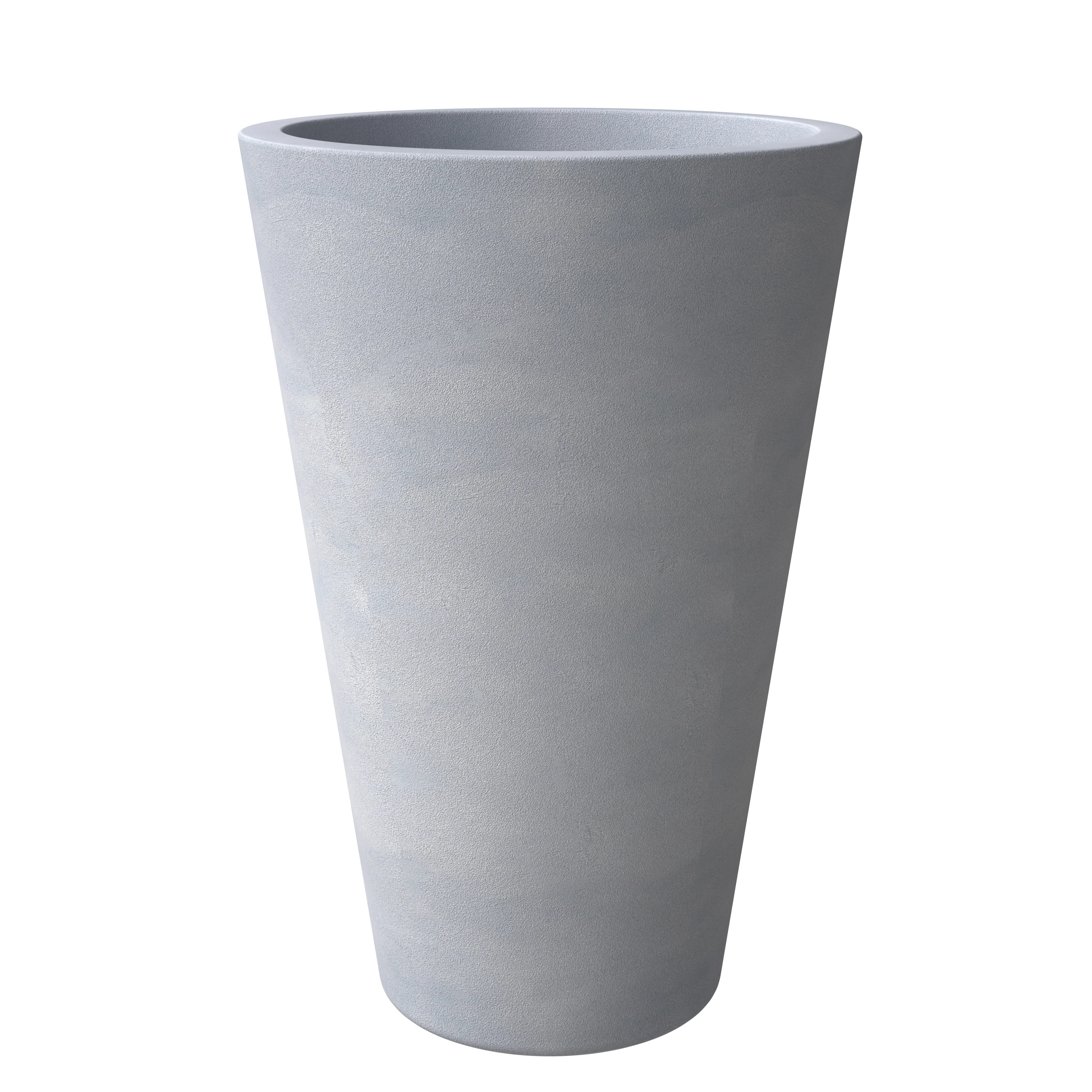 Pebble Series Poly Stone Planter 23.6." Dia 31.5" High in Grey
