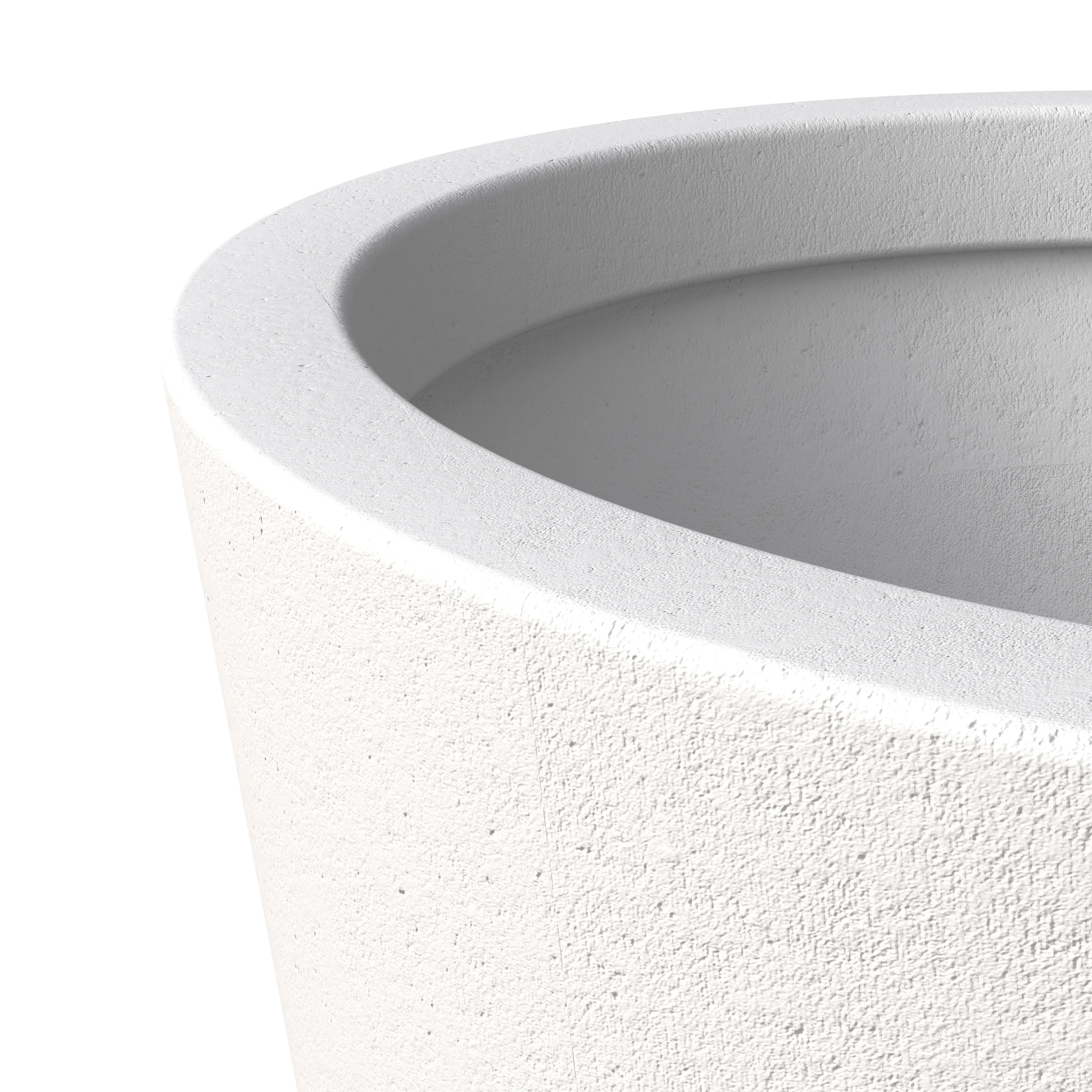 Pebble Series Poly Stone Planter 23.6." Dia 31.5" High in White