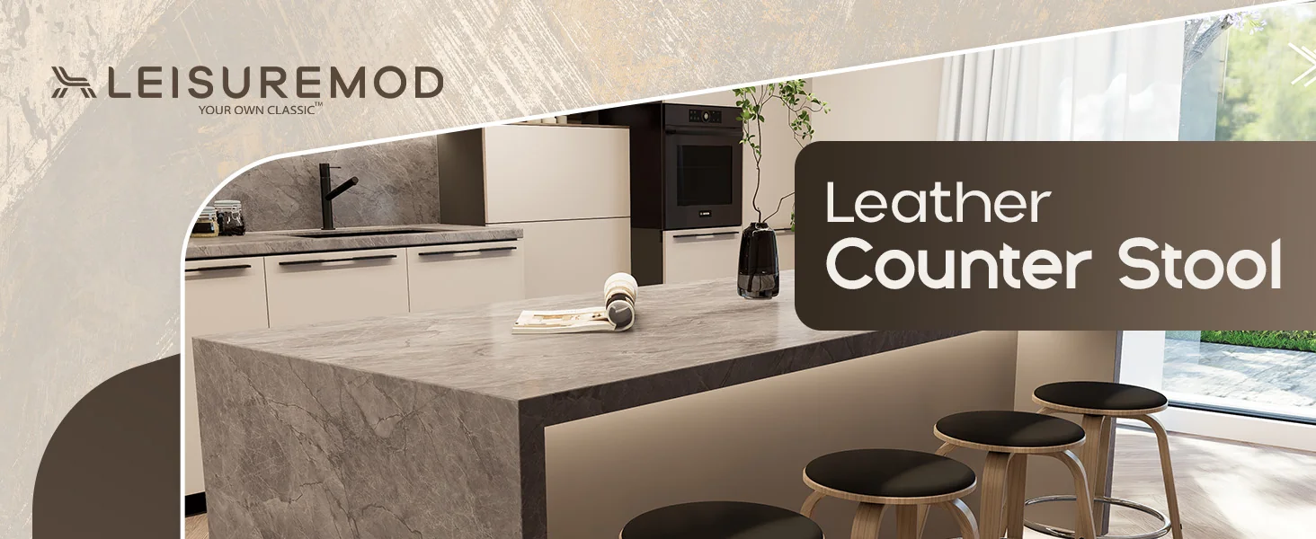 Wooden Counter Stool Pelya Collection Modern Style Washed Walnut color in Black