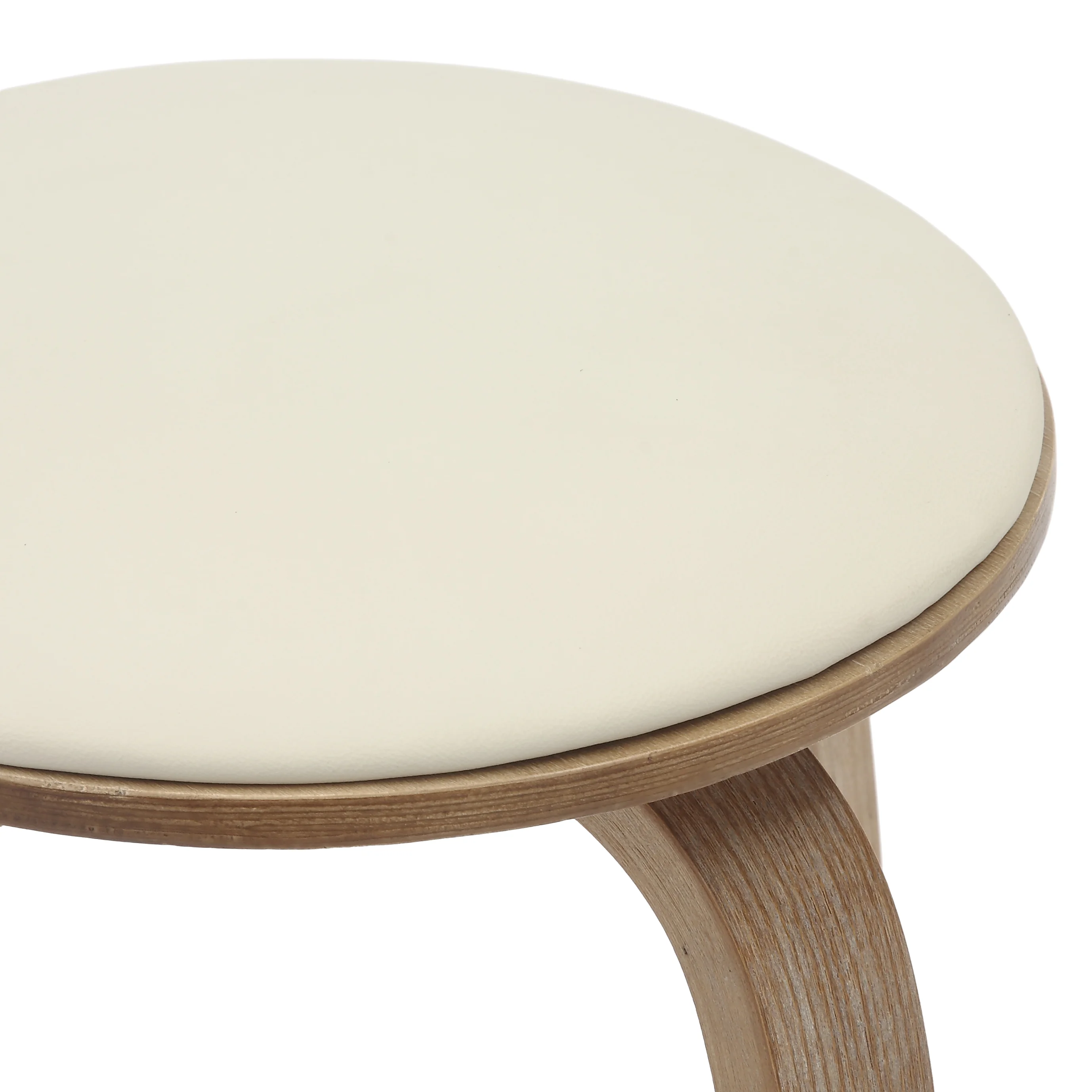 Wooden Counter Stool Pelya Collection Modern Style Washed Walnut color in Taupe