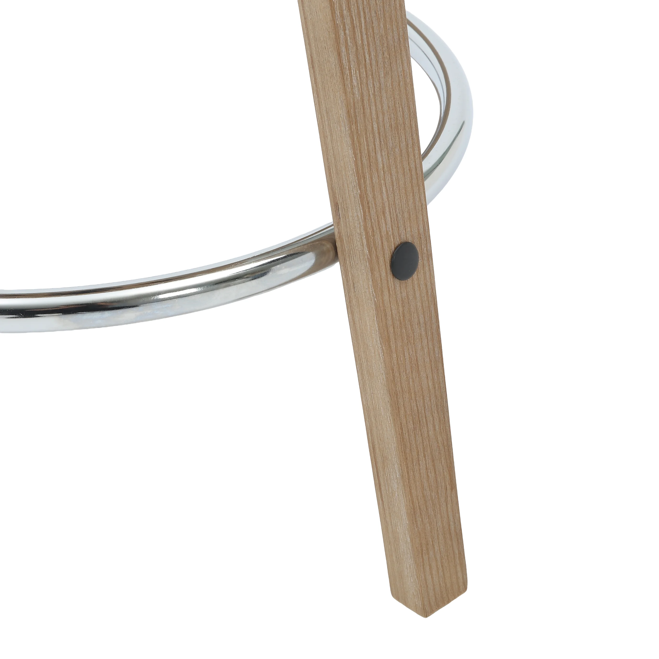 Wooden Counter Stool Pelya Collection Modern Style Washed Walnut color in Taupe