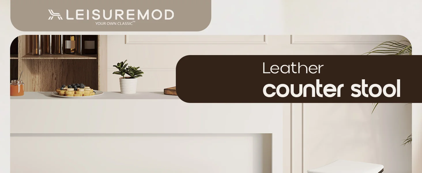 Wooden Counter Stool Square Seat Pelya Collection Modern Style Dark Walnut color in White