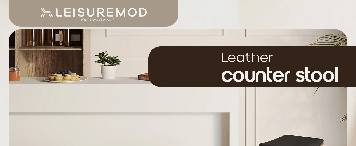 Wooden Counter Stool Square Seat Pelya Collection Modern Style Walnut color in Black