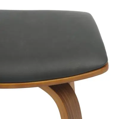 Wooden Counter Stool Square Seat Pelya Collection Modern Style Walnut color in Black