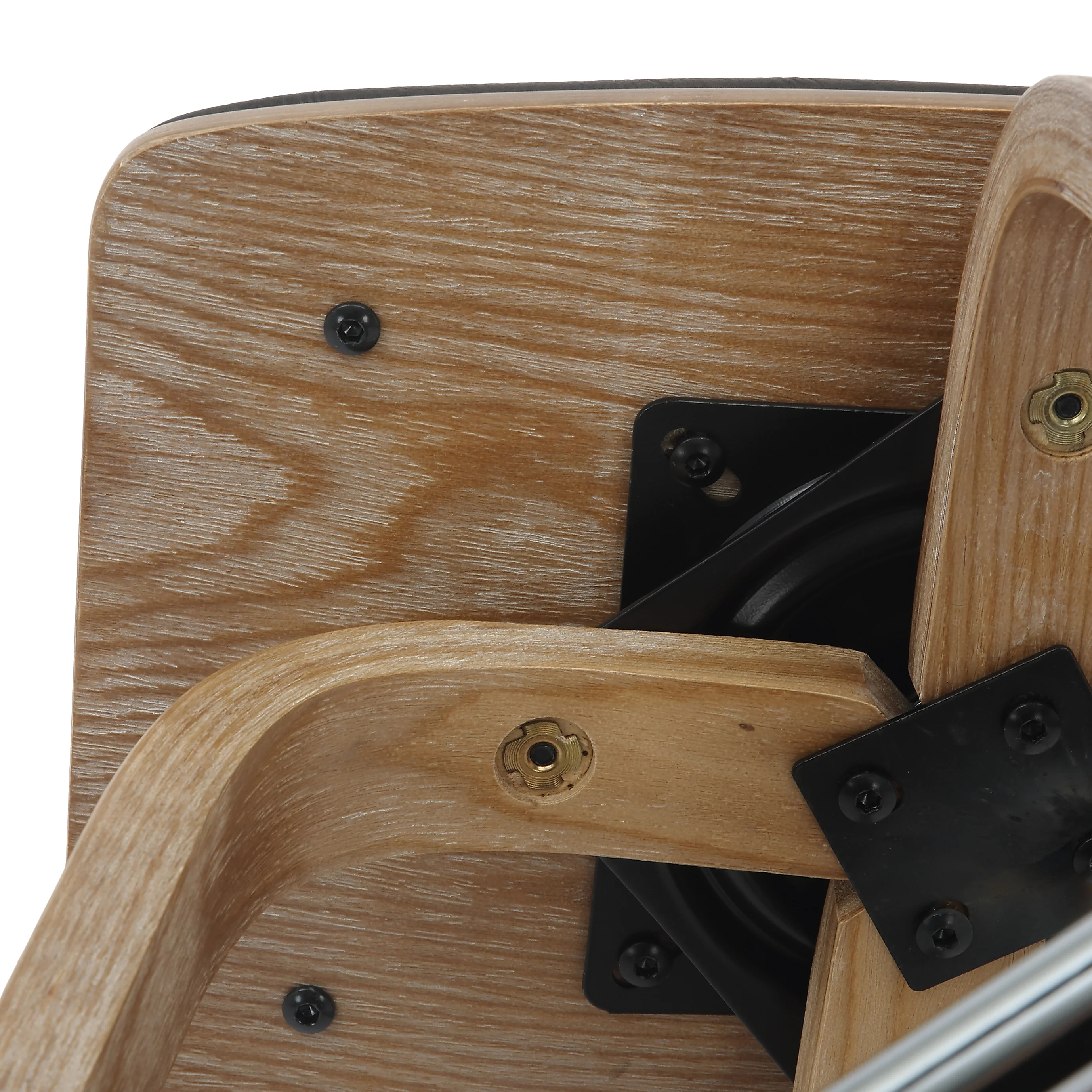 Wooden Counter Stool Square Seat Pelya Collection Modern Style Washed Walnut color in Brown