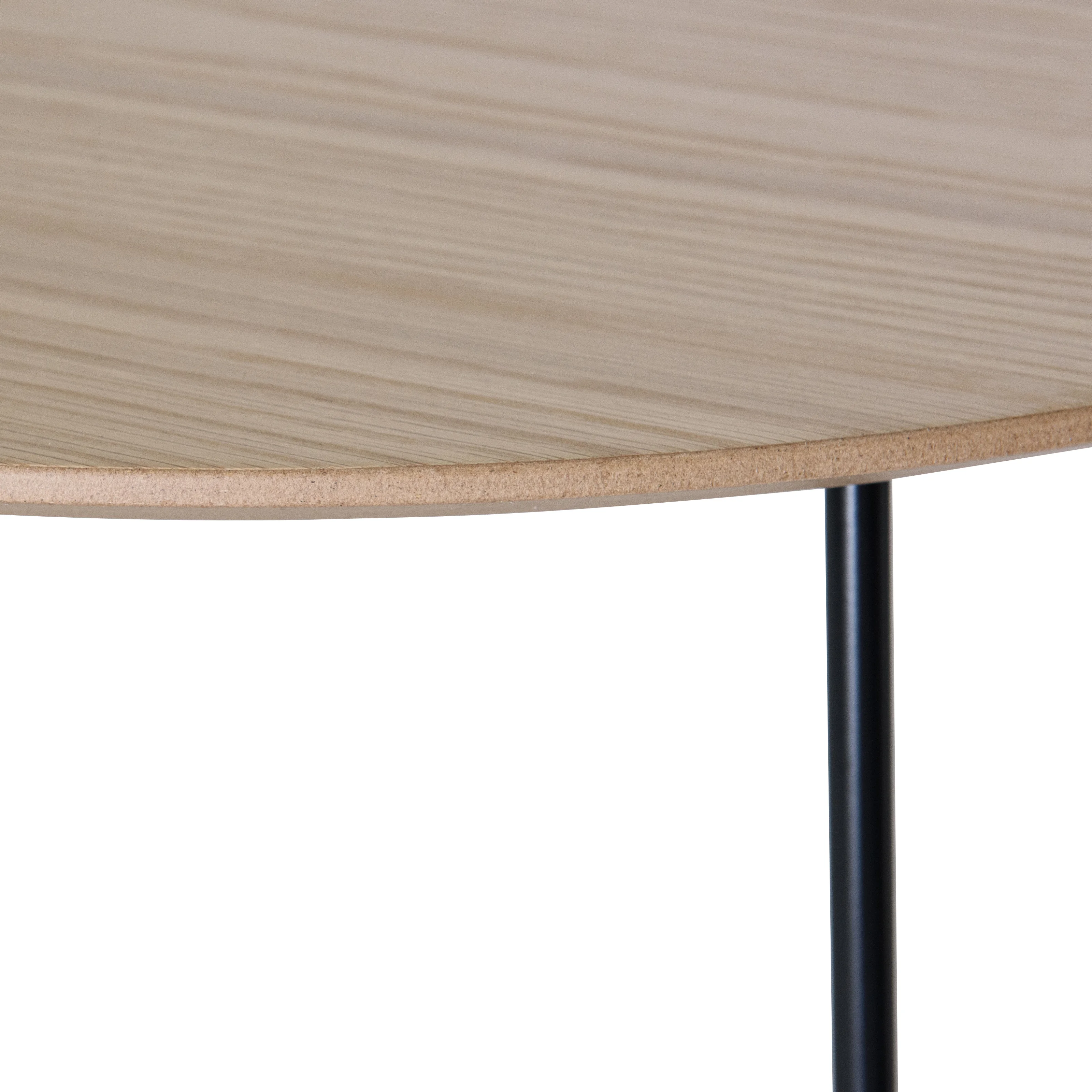 Pemborke Mid Century Modern Round Coffee Table with Wood Top and Powder Coated Iron Frame Accent Table for Living Room and Bedroom