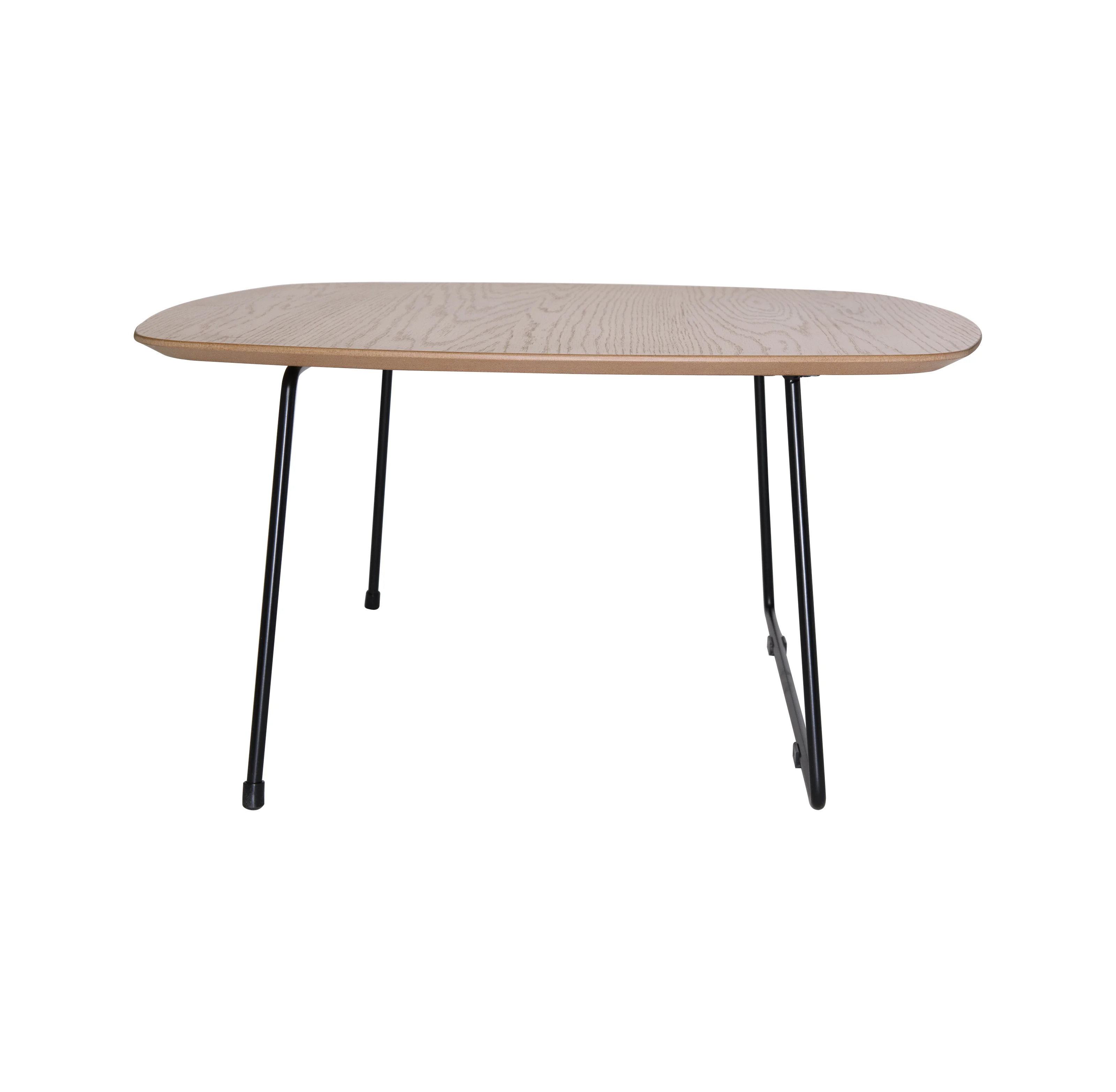 Pemborke Mid Century Modern Square Coffee Table with Wood Top and Powder Coated Iron Frame 
 in Natural Wood