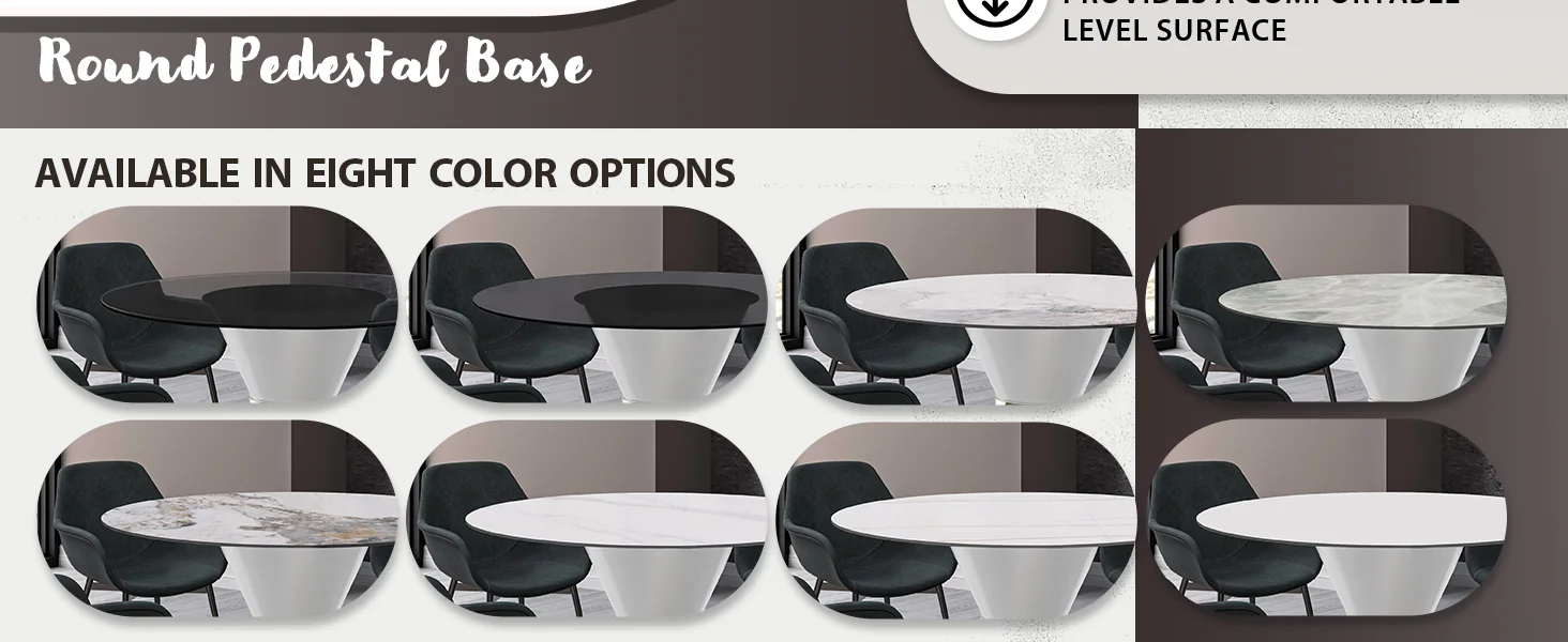 Qorvus Series Round Dining Table White\Gold Base with 60 Round Clear Glass Top