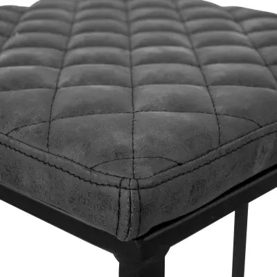 Quincy Quilted Stitched Leather Bar Stools With Metal Frame