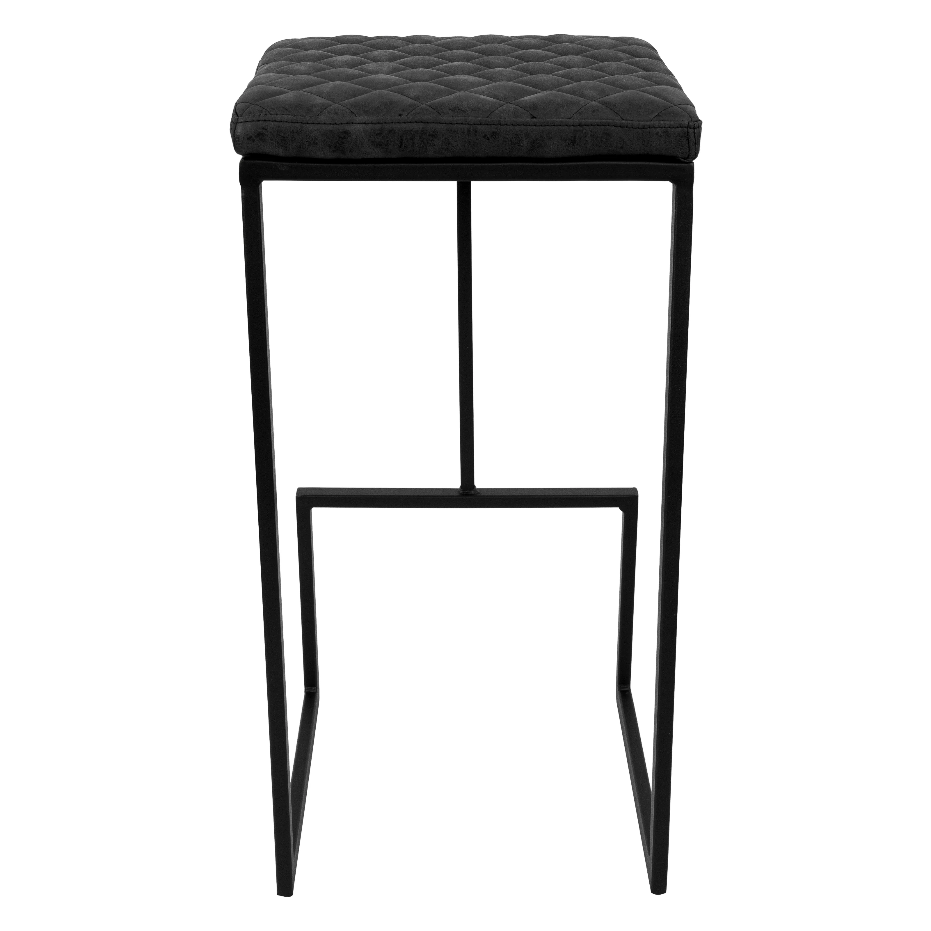 Quincy Leather Bar Stools With Metal Frame Set of 2