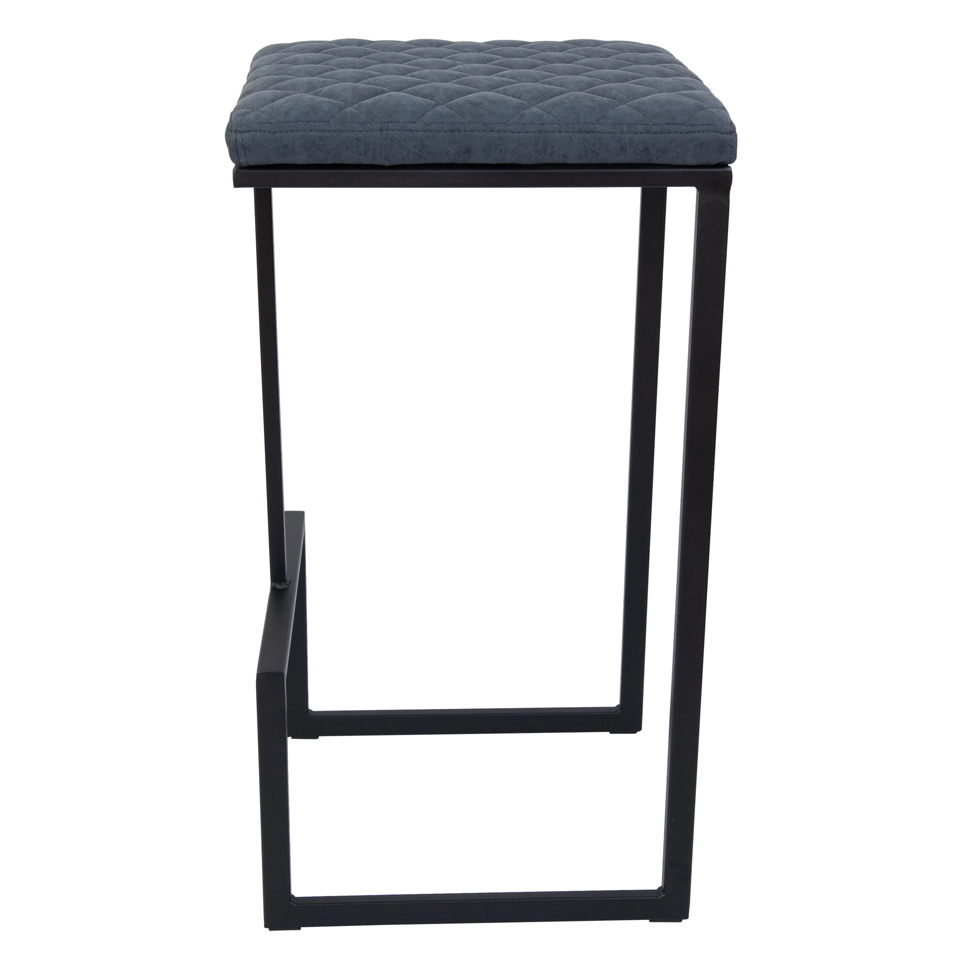 Quincy Quilted Stitched Leather Bar Stools With Metal Frame