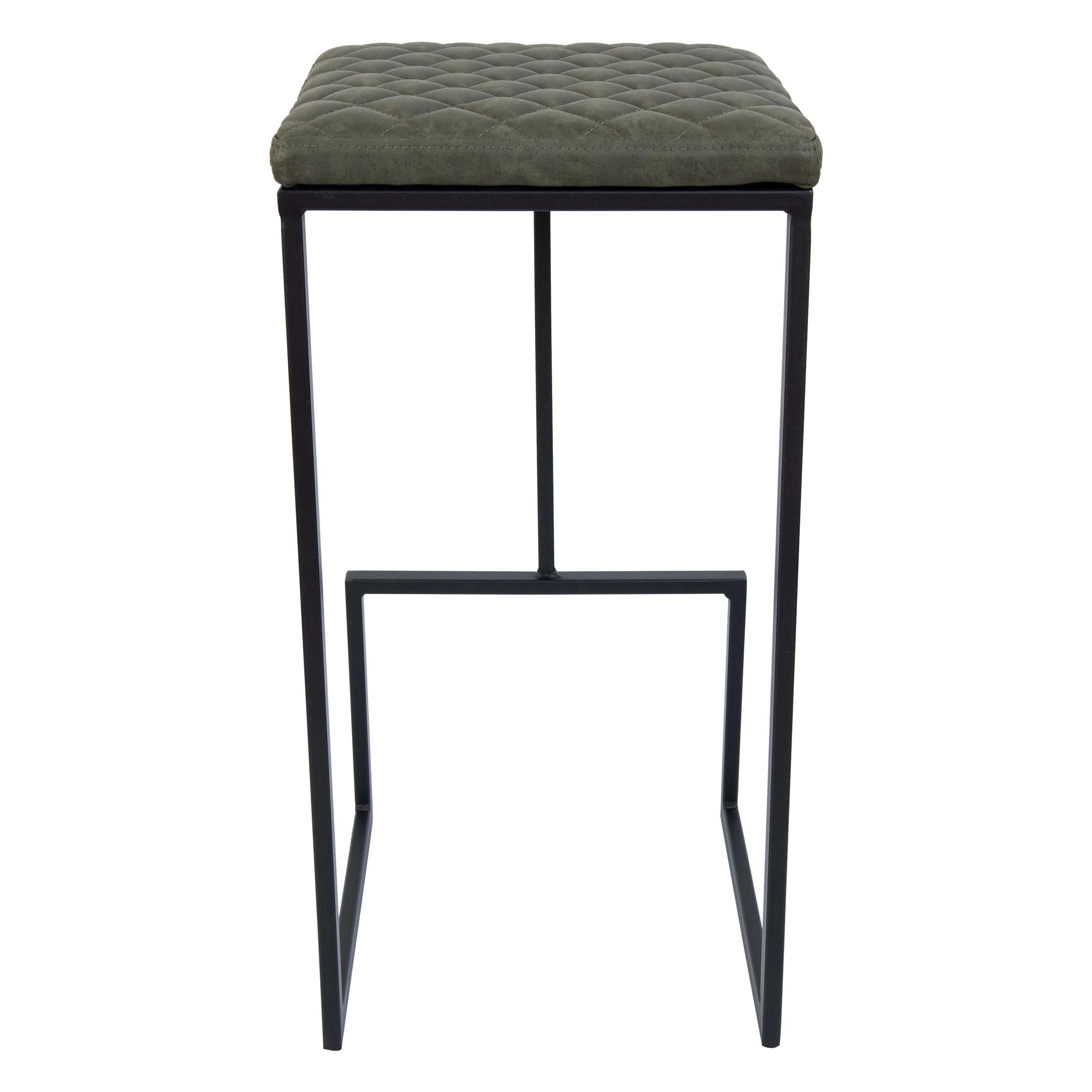 Quincy Leather Bar Stools With Metal Frame Set of 2