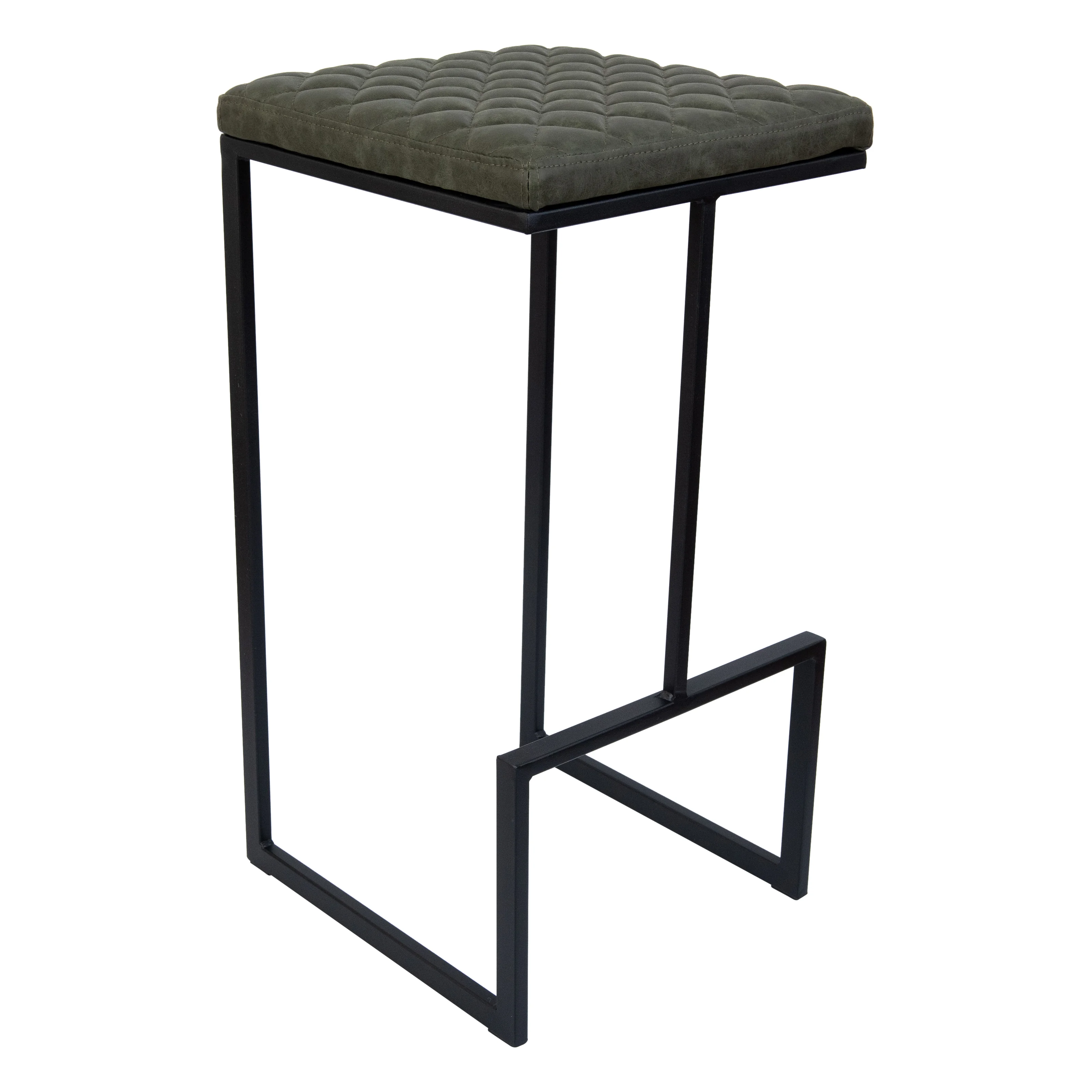 Quincy Leather Bar Stools With Metal Frame Set of 2