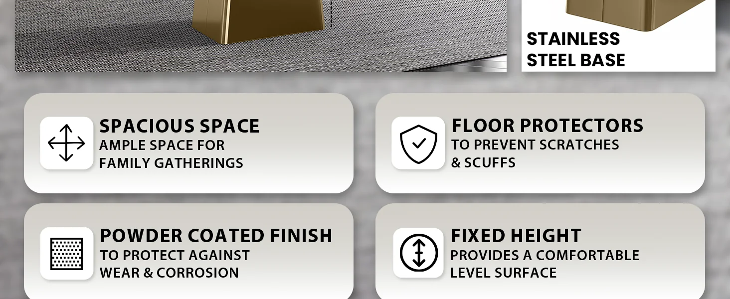 Quinix Series Dining Table, Gold Base With 71" White/Gold Sintered Stone Top