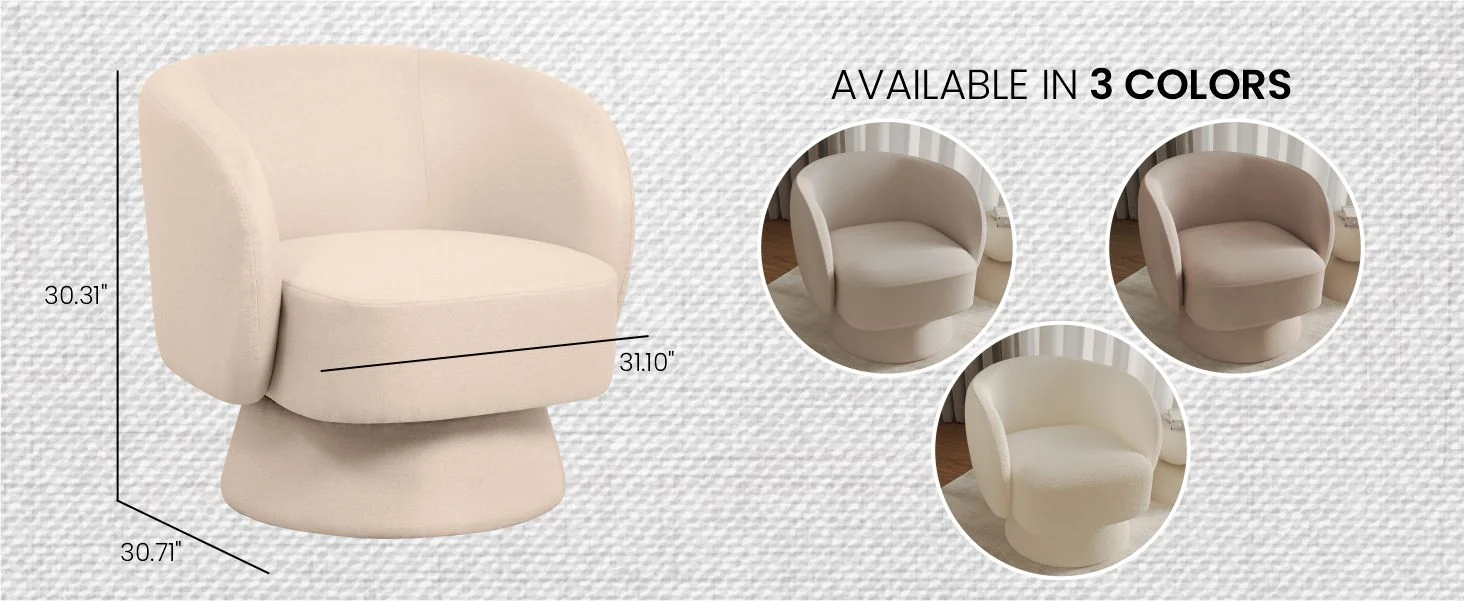 Raze Collection Modern Accent Chair in Oatmean Linen