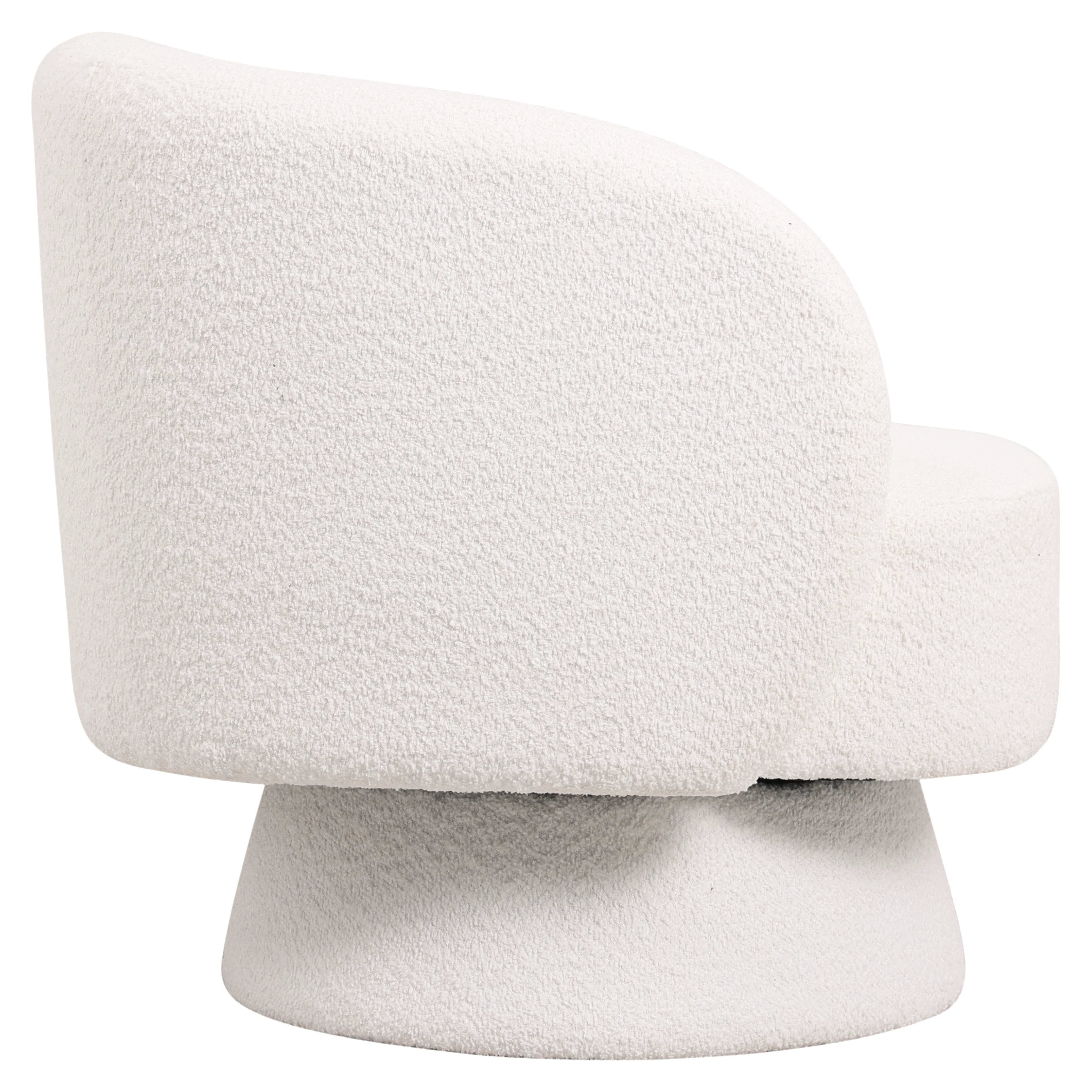 Raze Collection Modern Accent Chair in White Boucle