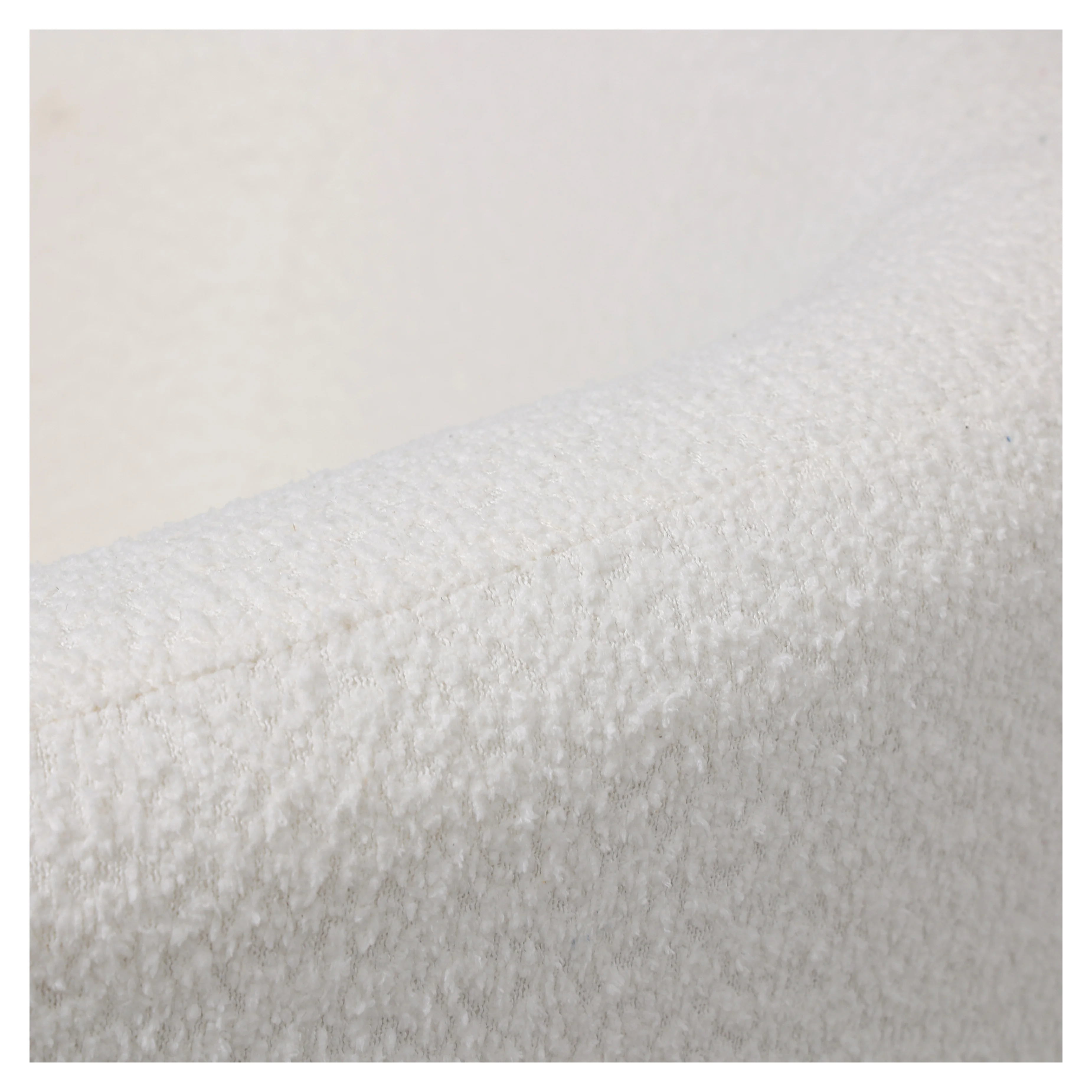 Raze Collection Modern Accent Chair in White Boucle