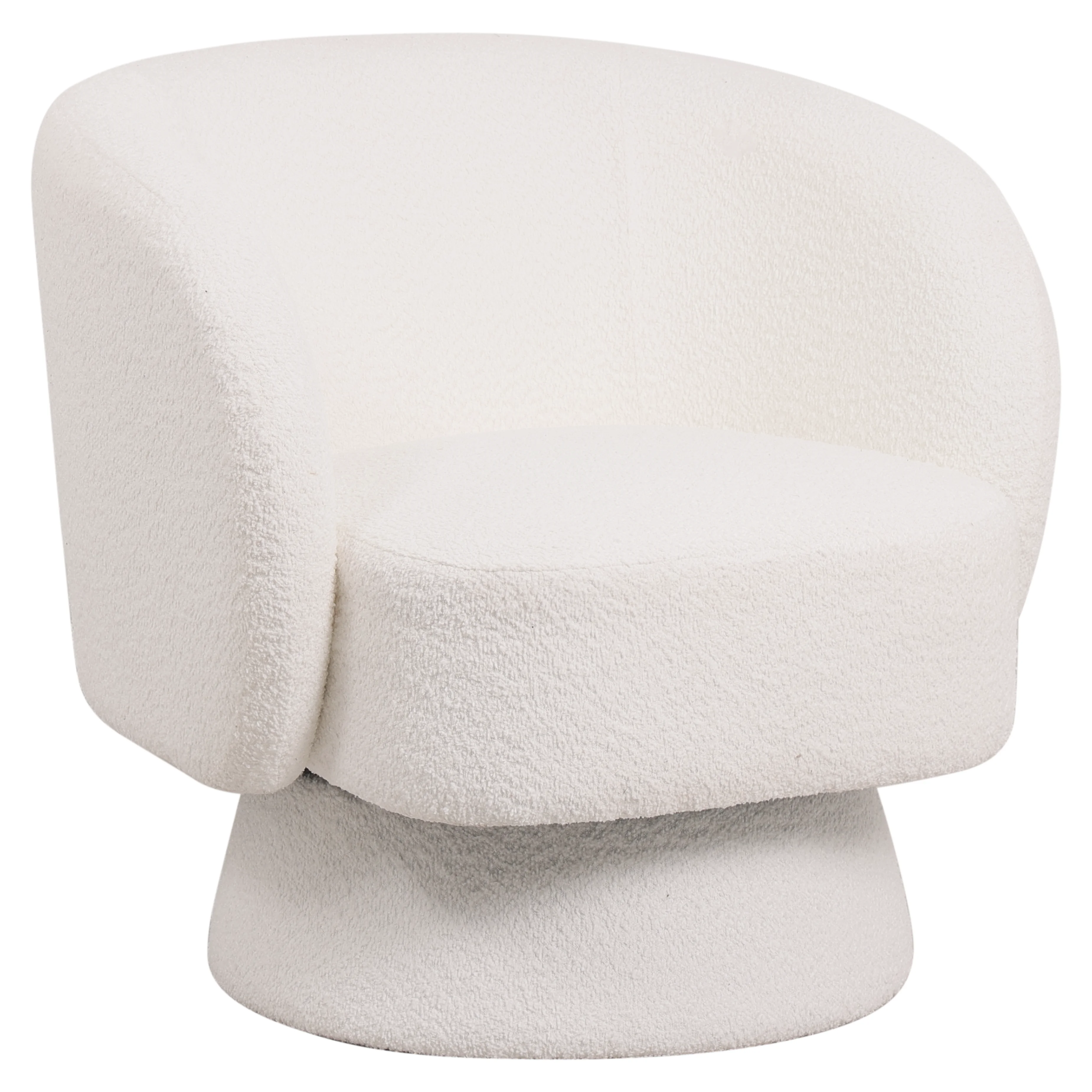 Raze Collection Modern Accent Chair in White Boucle