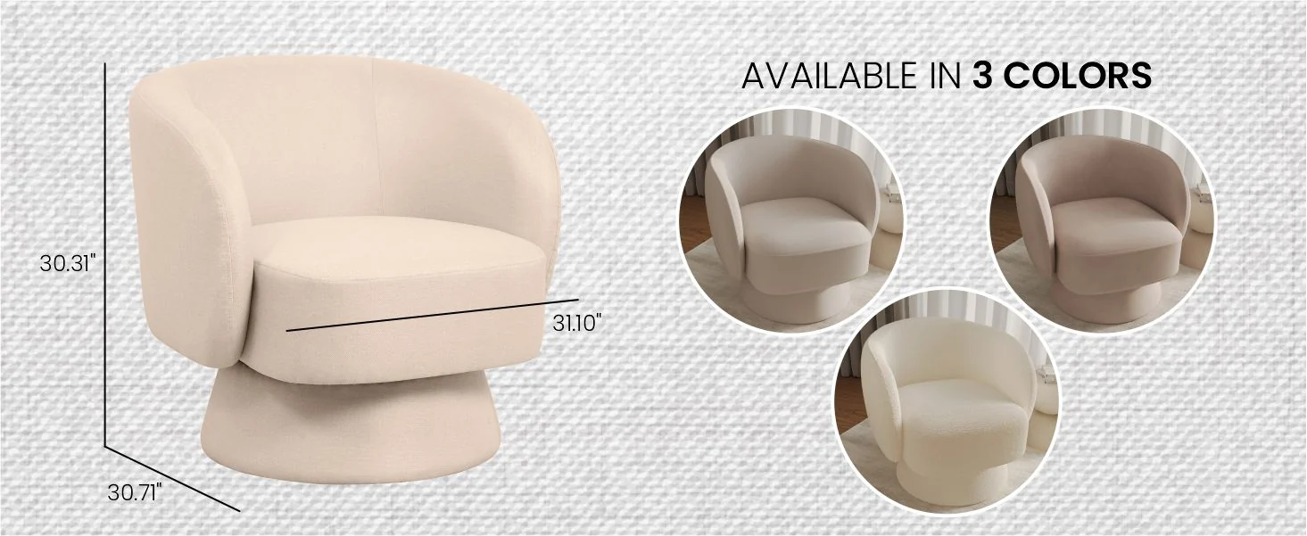 Raze Collection Modern Accent Chair in Beige Velvet